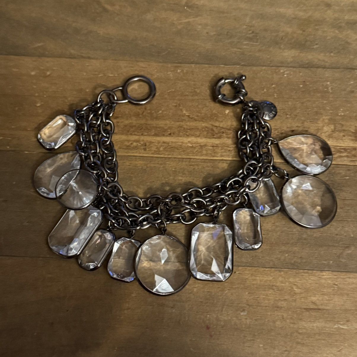 J.Crew J.Crew chunky triple strand rhinestone charm bracelet Size ONE SIZE - 3 Thumbnail