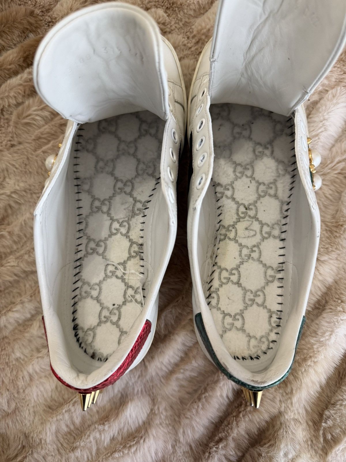 Gucci Gucci Ace Embellished Leather Size US 7.5 / IT 37.5 - 10 Thumbnail
