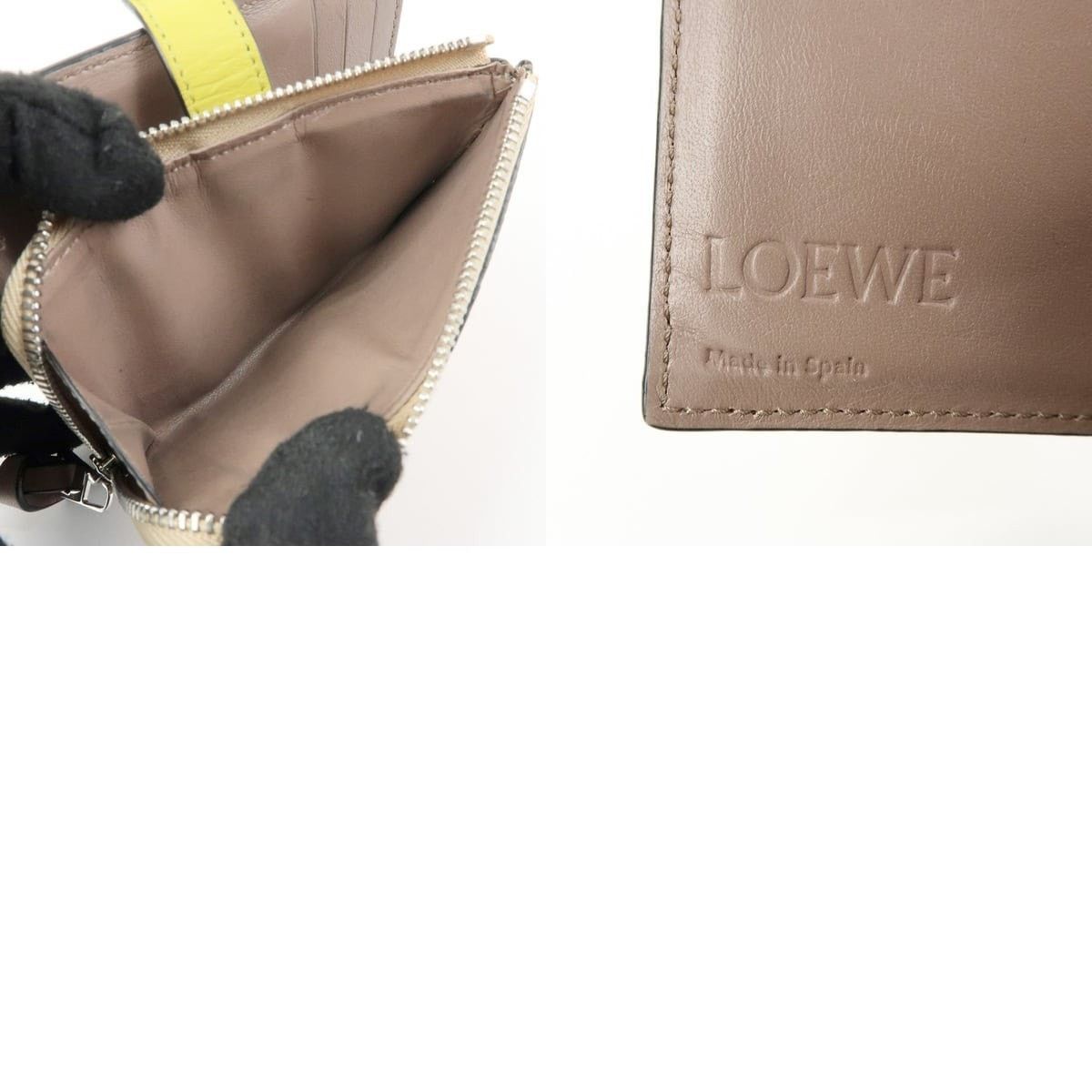 Loewe Loewe Anagram Compact Wallet Calfskin Beige Size ONE SIZE - 7 Thumbnail