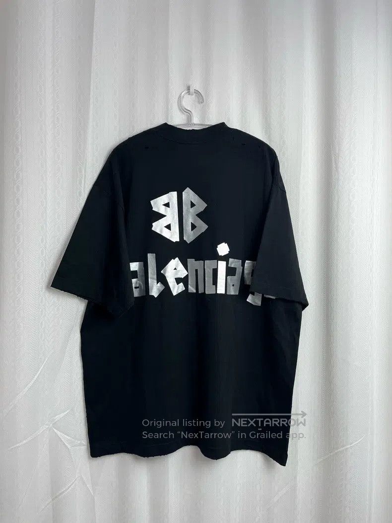 Balenciaga Balenciaga Tape Logo Short Sleeve Size US S / EU 44-46 / 1 - 2 Thumbnail
