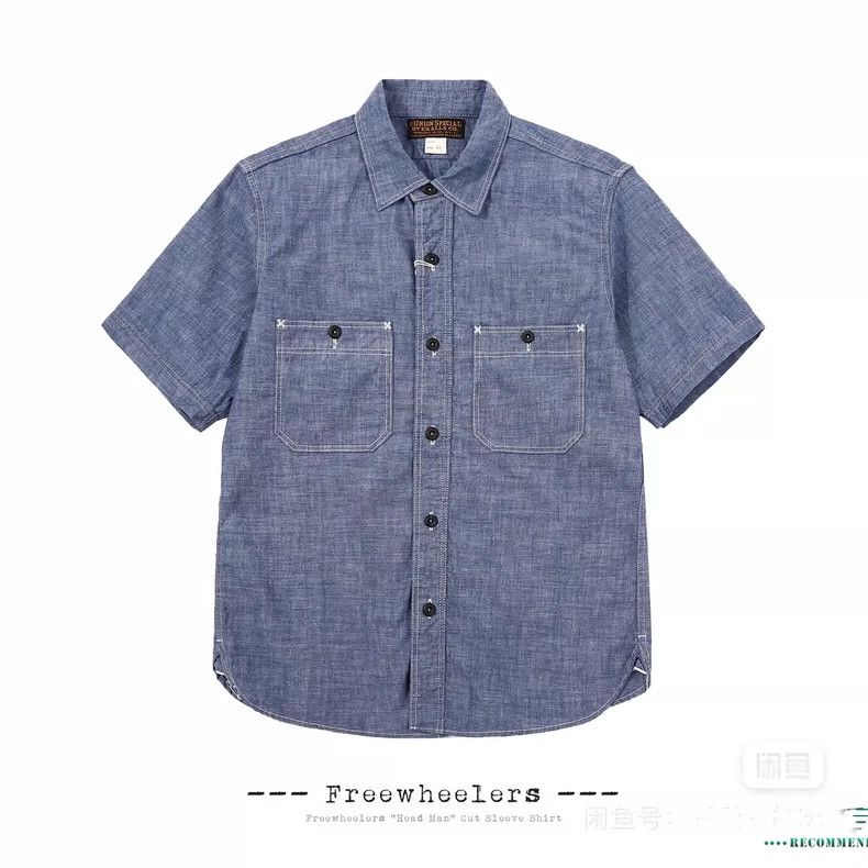 Freewheelers FREEWHEELERS Size 15 HEAD MAN CUT-SLEEVE SHIRT Blue dyed re Size US XXS / EU 40 - 1 Thumbnail