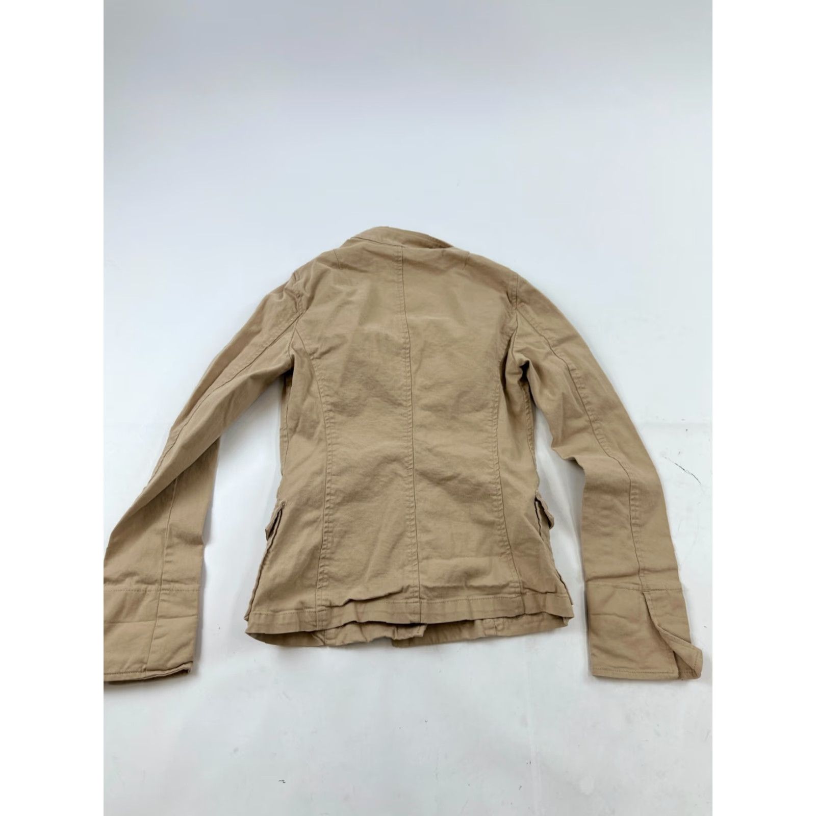 United Colors Of Benetton United Colors of Benetton Women's Jacket Size 38 Beige Casual Cotton Short Sleeve Pockets Fall Winter Size XS / US 0-2 / IT 36-38 - 2 Thumbnail
