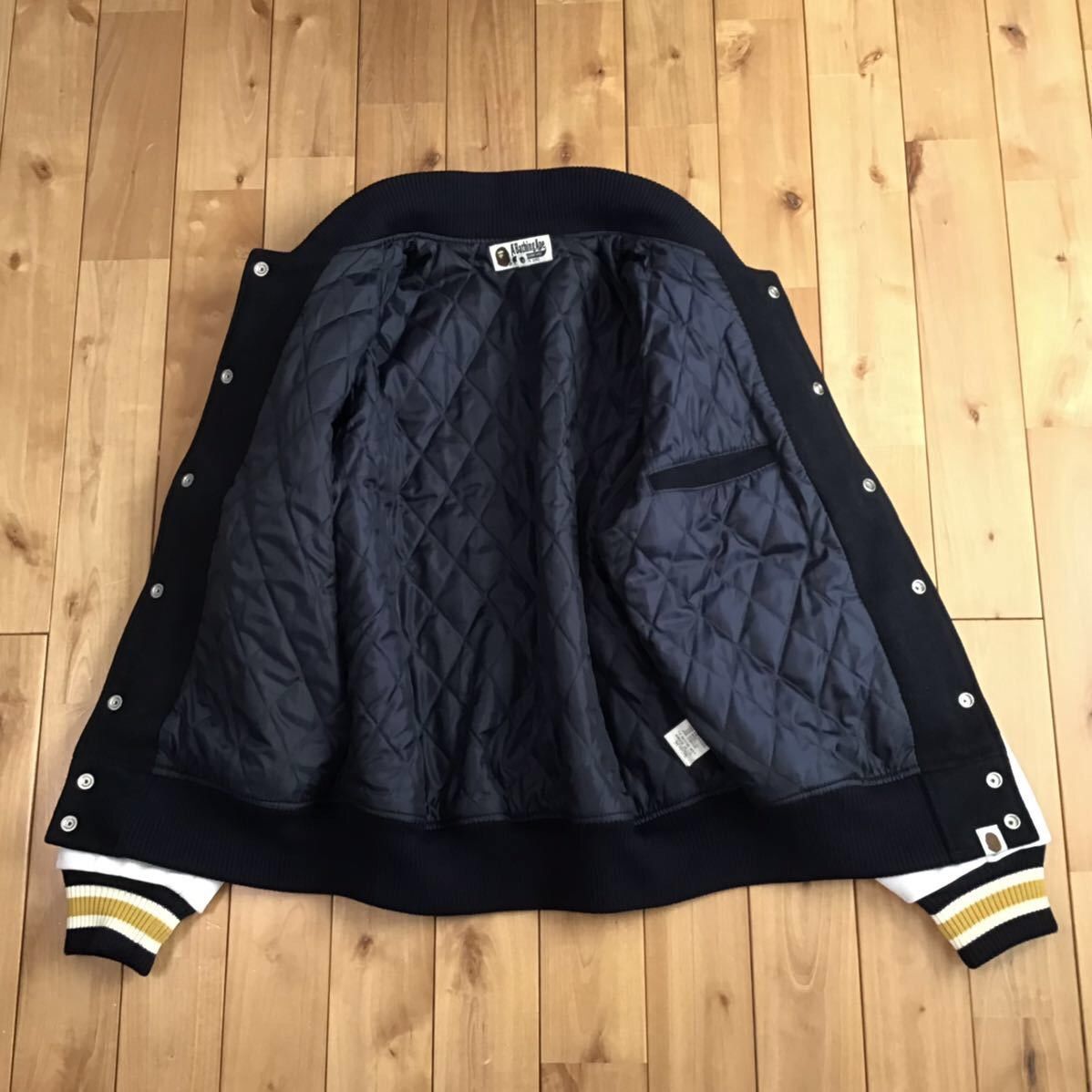 Bape Sleeve leather BAPE STA LOGO varsity jacket a bathing ape Size US M / EU 48-50 / 2 - 3 Thumbnail