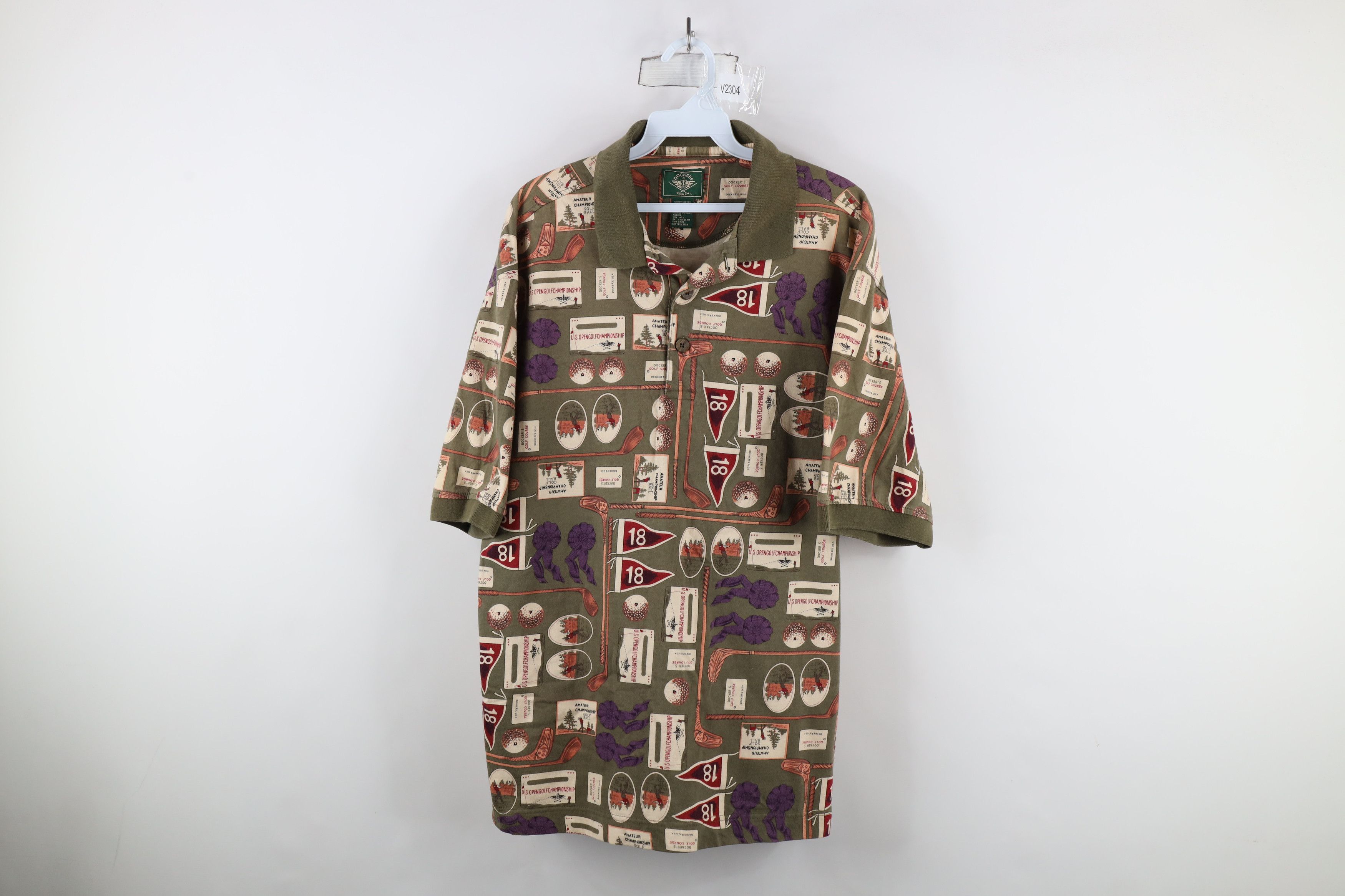 Vintage Vintage 90s Streetwear Over Print Golf Polo Shirt Cotton USA Size US L / EU 52-54 / 3 - 1 Thumbnail