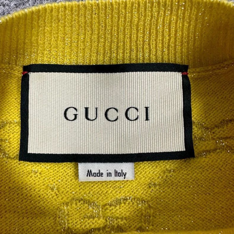 Gucci Gucci Yellow Printed Short Sleeve Knit Top-2506 Size XS / US 0-2 / IT 36-38 - 4 Thumbnail