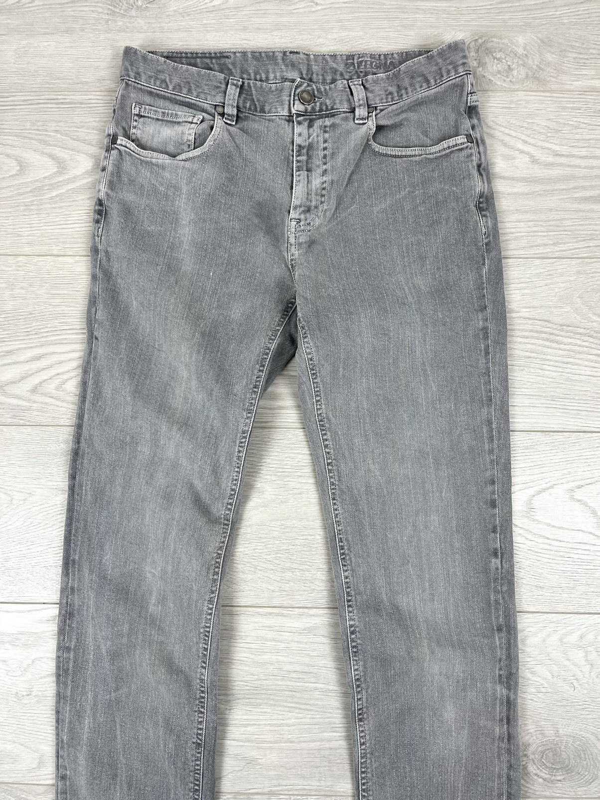 Z Zegna Z Zegna Luxury Grey Washed Denim Slim Pants 30 size Size US 30 / EU 46 - 2 Thumbnail