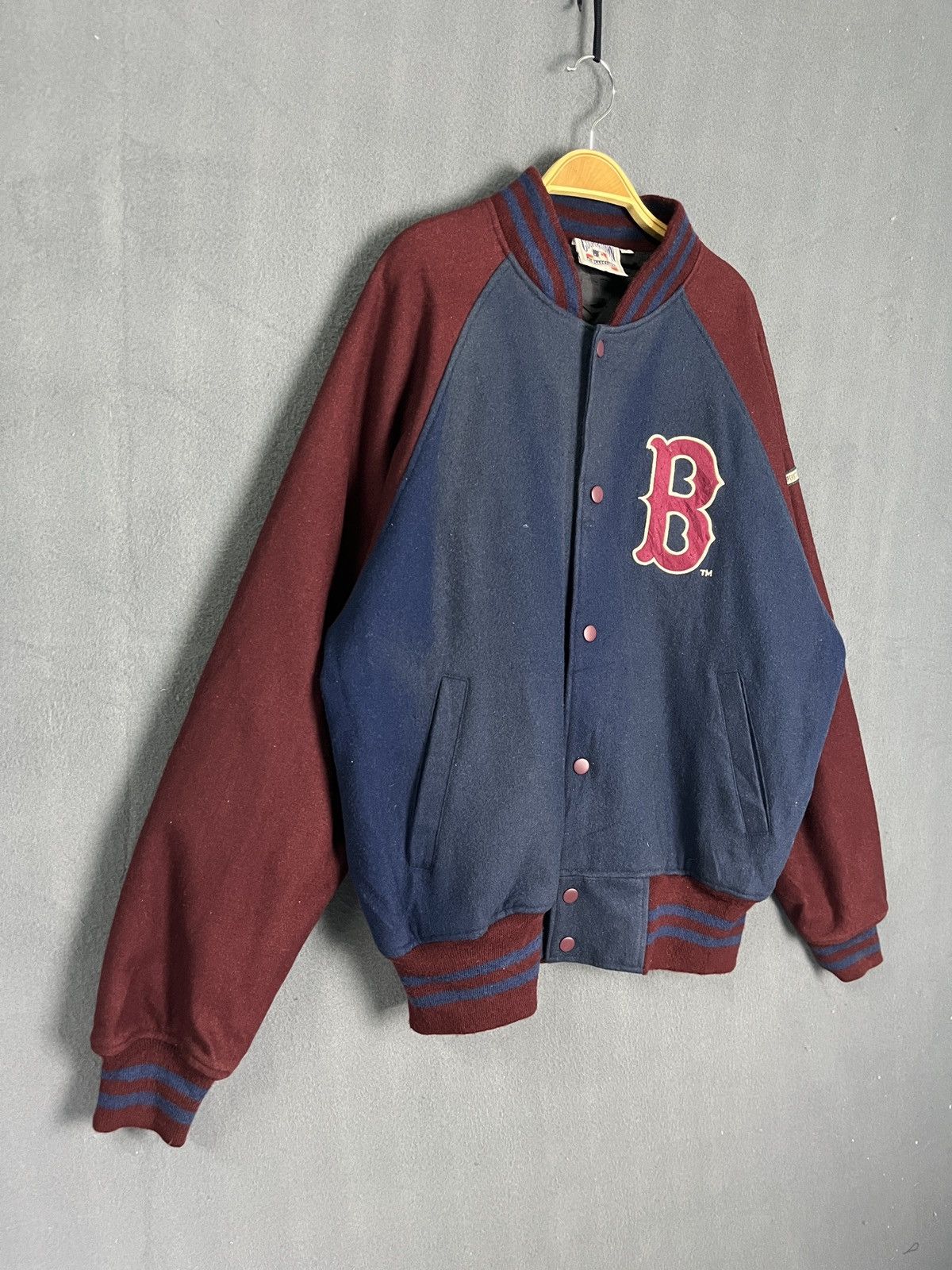Cooperstown Collection × MLB Vintage Red Sox Button Up Wool Letterman Varsity Jacket Size US M / EU 48-50 / 2 - 5 Thumbnail