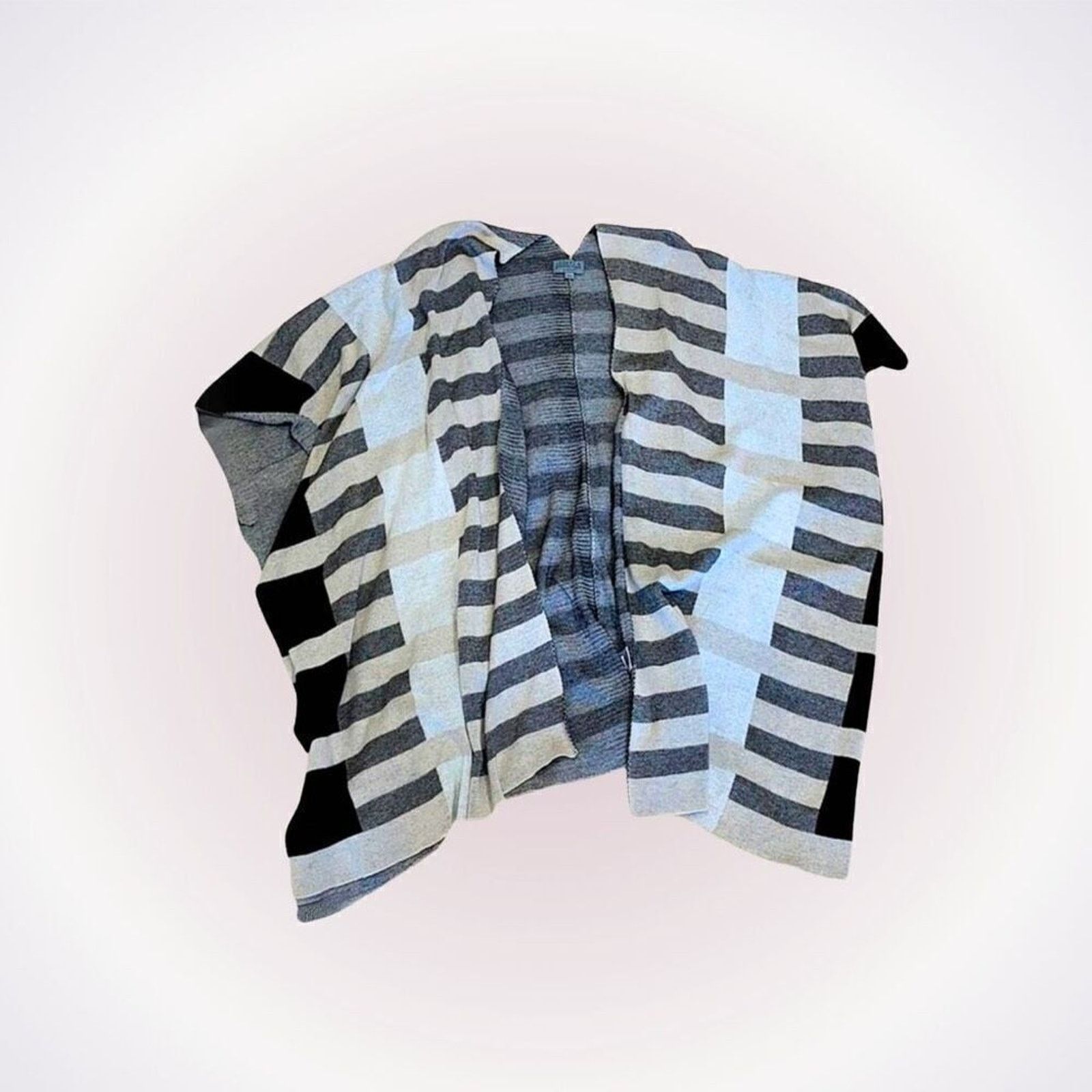 Other Joseph A Modern Plaid Striped Cape Cardigan | Size OS Size ONE SIZE - 1 Thumbnail
