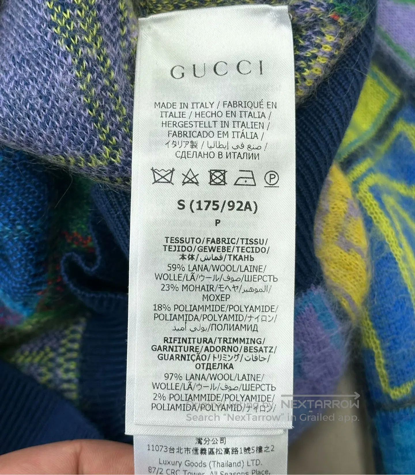 Gucci Guicci Colorful Checkered Letter Logo Wool Knit Cardigan| Size S / US 4 / IT 40 - 4 Thumbnail