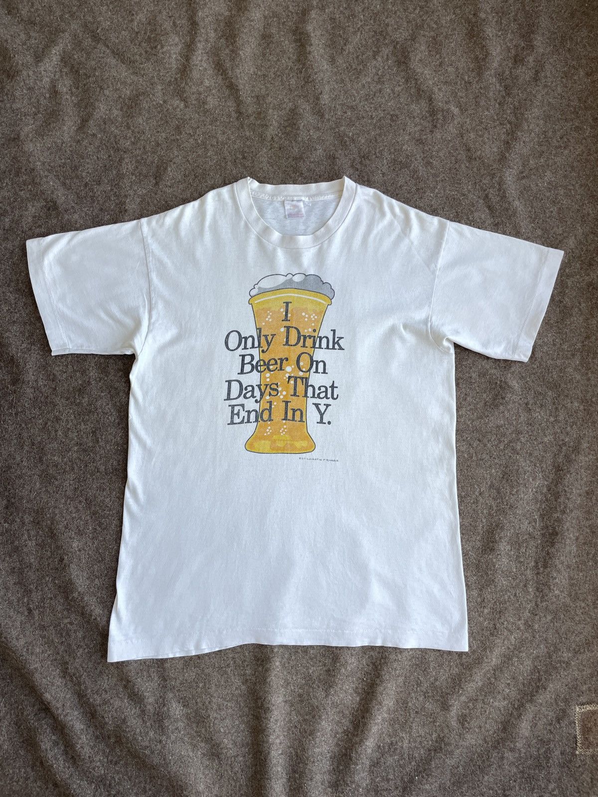 Fruit Of The Loom Vintage FOTL Humor Joke Beer T-Shirt Size US XL / EU 56 / 4 - 1 Thumbnail