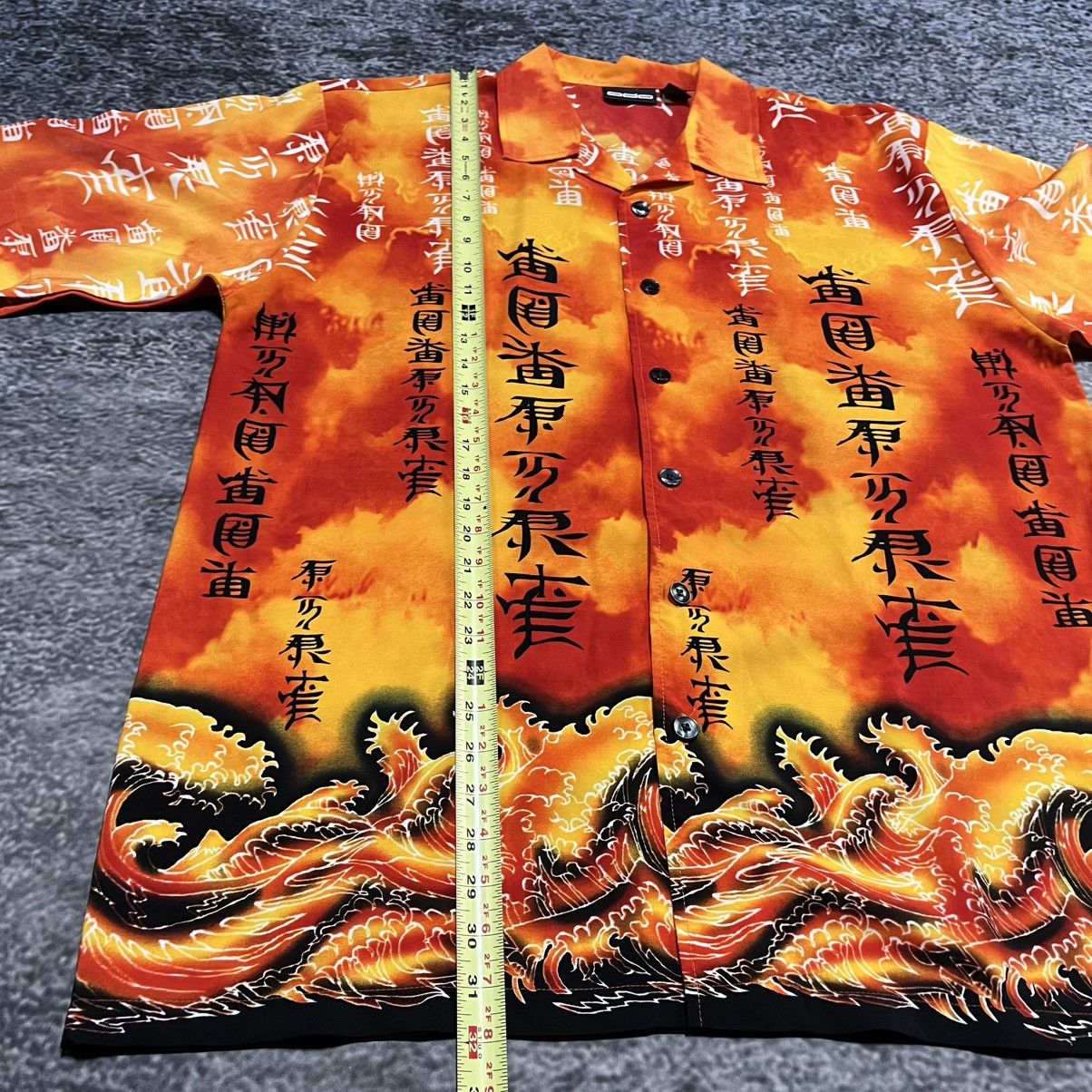 JNCO VINTAGE Y2K ODO FLAMES TRIBAL GRUNGE SKATER BUTTON UP SHIRT Size US XL / EU 56 / 4 - 9 Thumbnail
