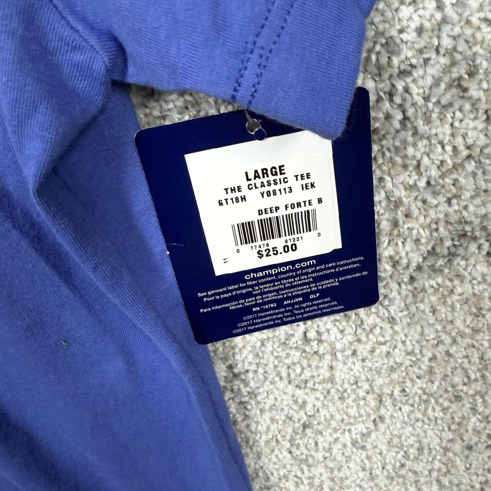 Champion Champion Shirt Mens Large Blue Classic Tee Script Logo Athletic Casual Graphic Shirt Size US L / EU 52-54 / 3 - 4 Thumbnail