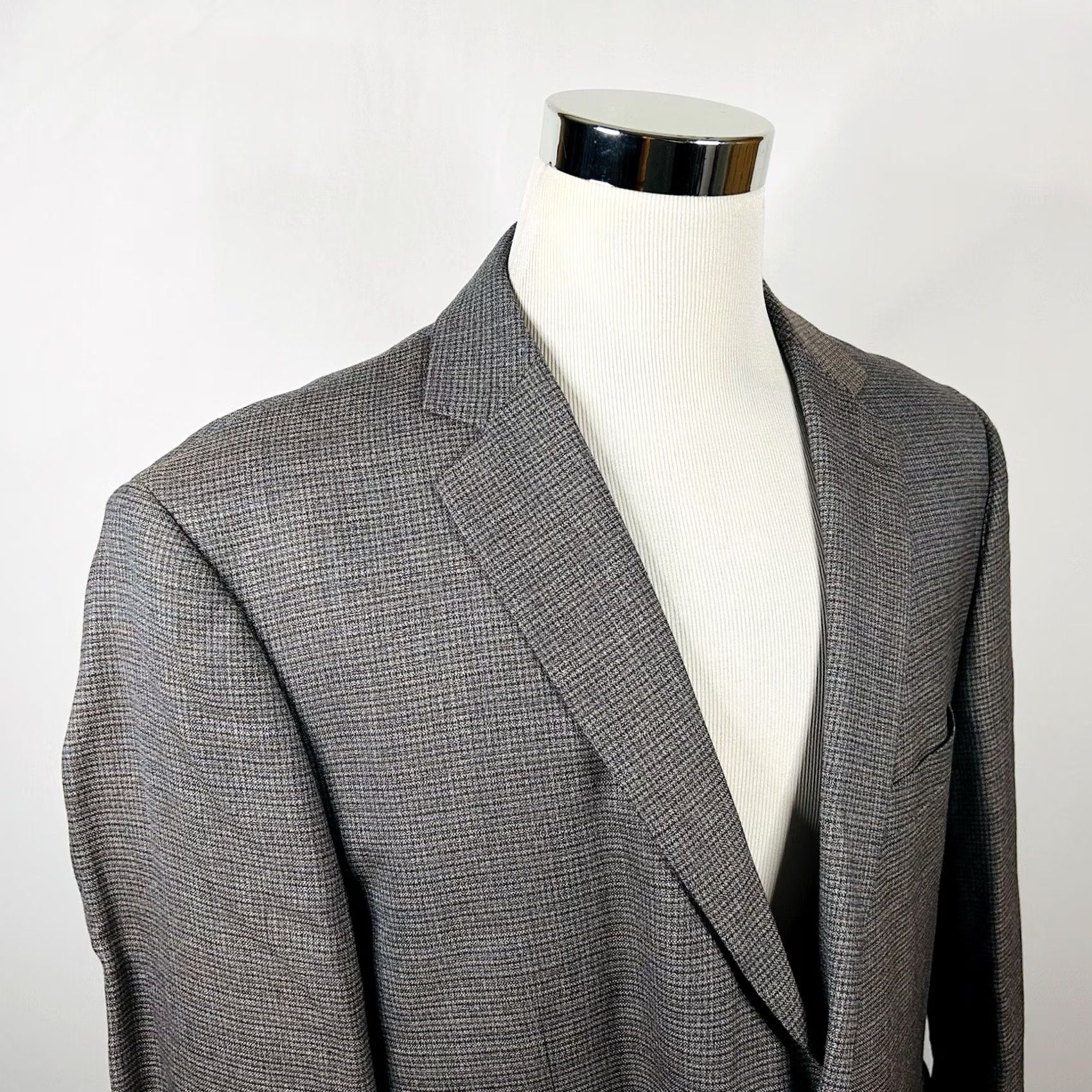 Pronto Uomo Pronto Uomo Sport Coat 48R Gray Blue Plaid Wool Blend Two Button Double Vented Mens Size US XS / EU 42 / 0 - 2 Thumbnail