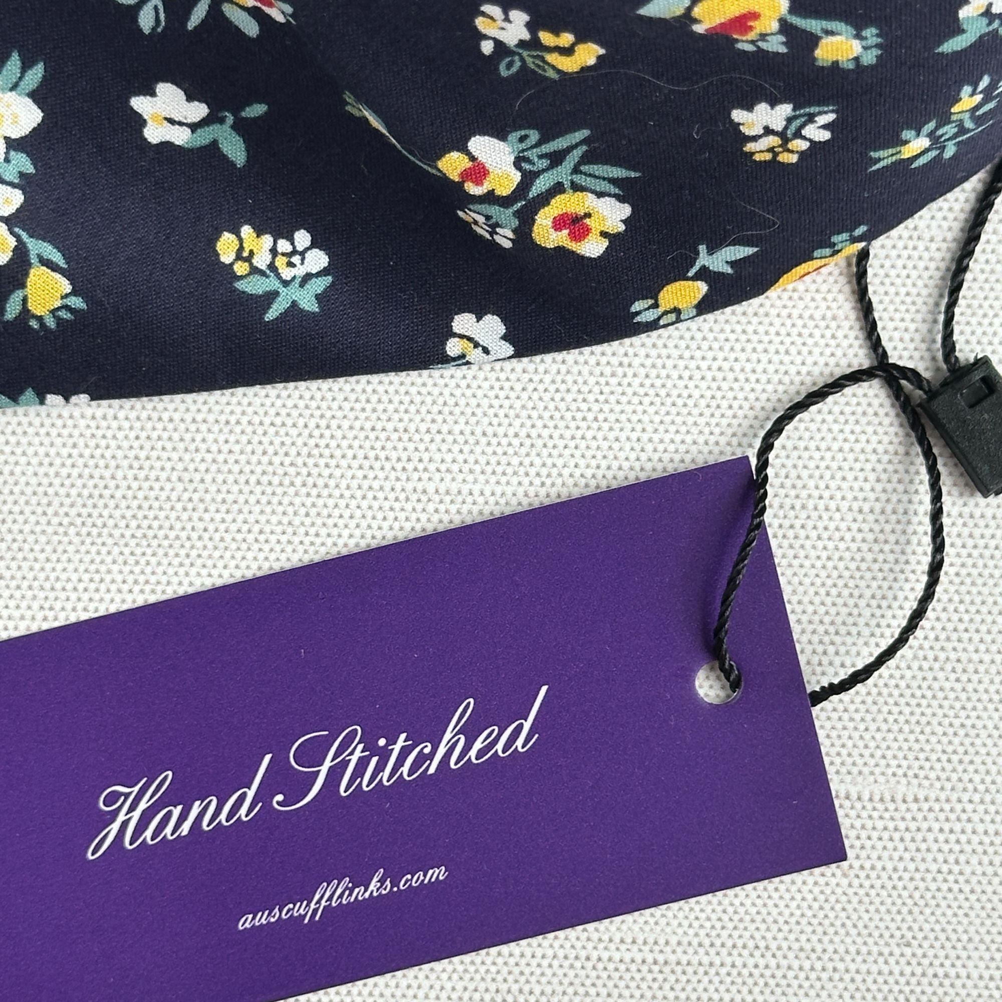 Other AusCufflinks Men’s Tie NWT Navy Cotton Floral Print Handmade Size ONE SIZE - 9 Thumbnail