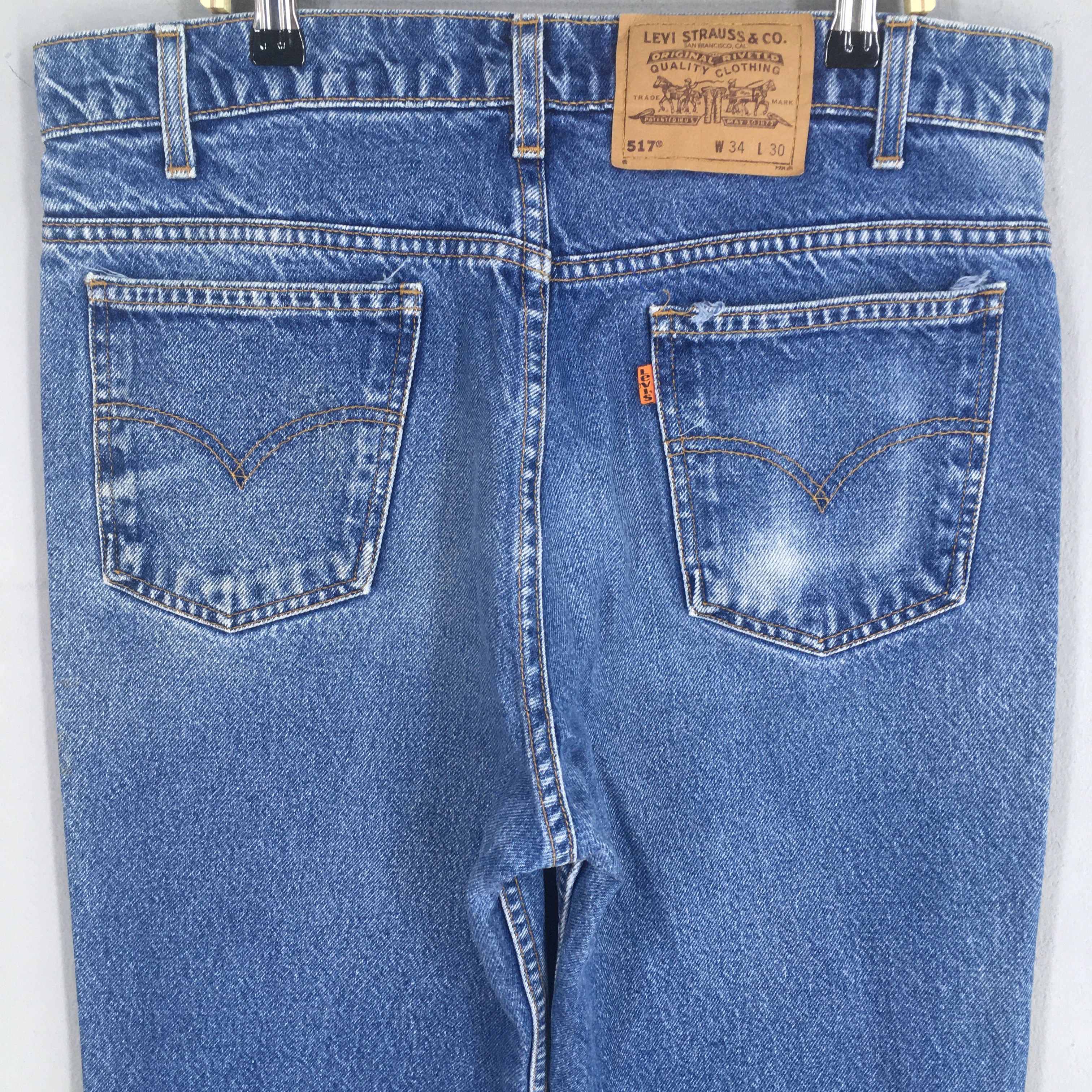 Levi's 32x28.5 80's Levi's 517 Bootcut Bell Bottom Jeans S1983 Size 32" / US 10 / IT 46 - 10 Thumbnail