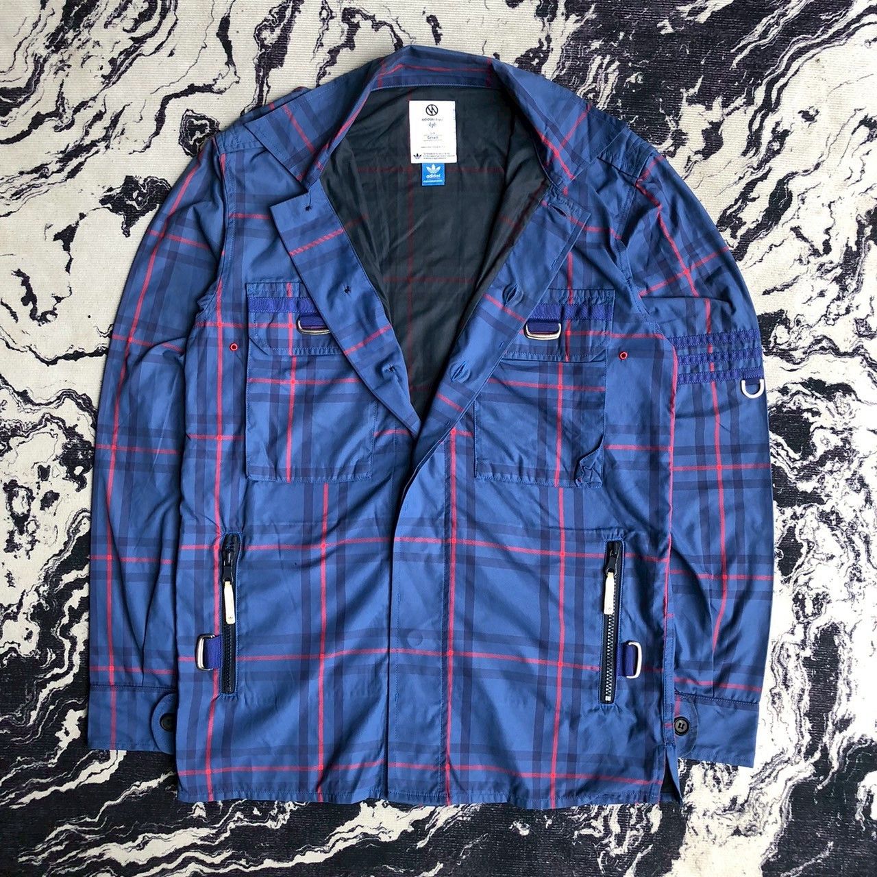 Adidas Adidas ObyO Blue Plaid Utility Jacket Size US S / EU 44-46 / 1 - 1 Thumbnail