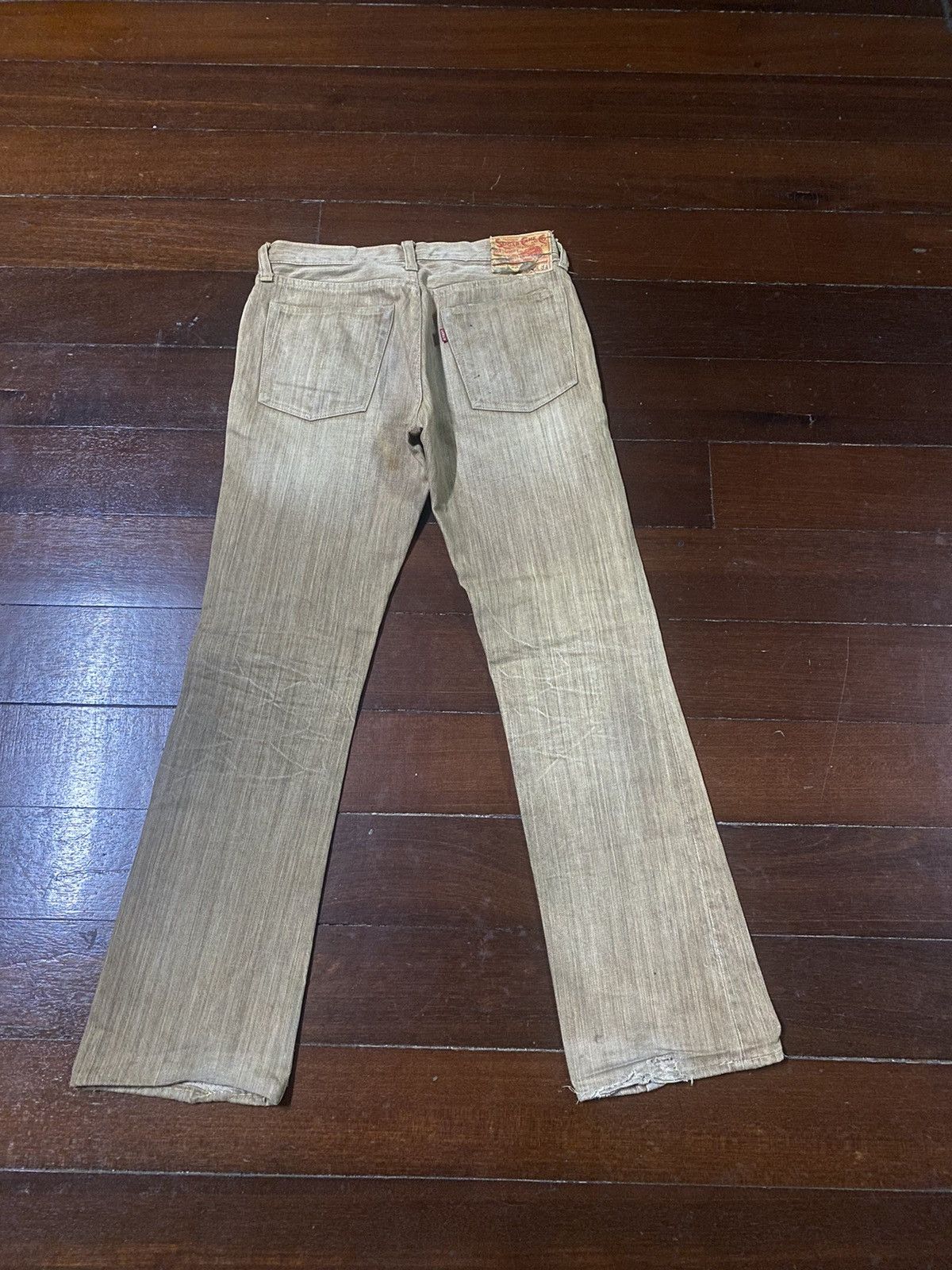 Japanese Brand VINTAGE SUGAR CANES 285 BROWN CREAM DENIM small bootcut Size US 31 - 9 Thumbnail