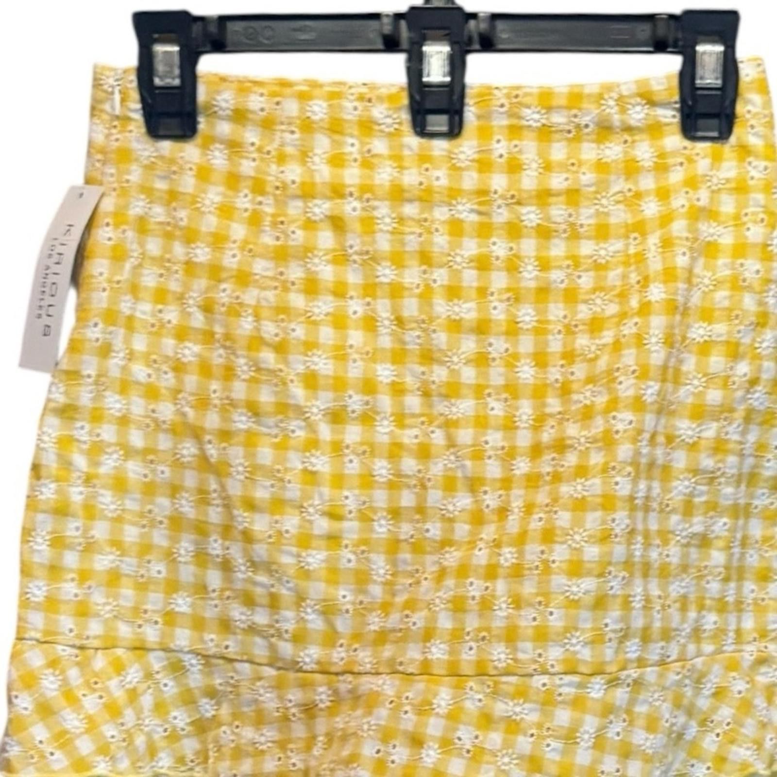 Designer NWT Kirious LA Asymmetrical Yellow Flounce Skirt Size Small Size 28" / US 6 / IT 42 - 9 Thumbnail