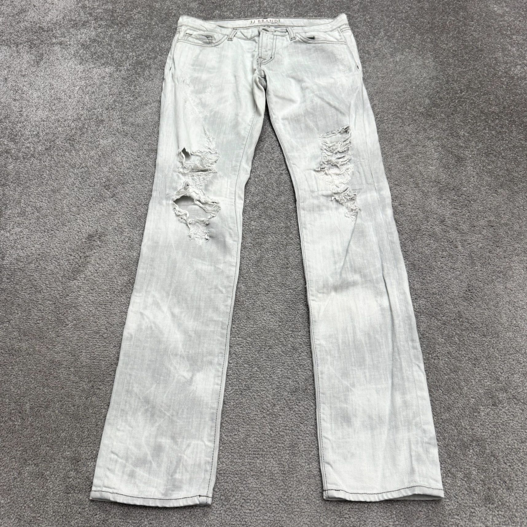 J Brand J Brand 912 Pencil Straight Distressed Low Rise Skinny Jeans Womens Gray 27 Size 27" / US 4 / IT 40 - 2 Thumbnail
