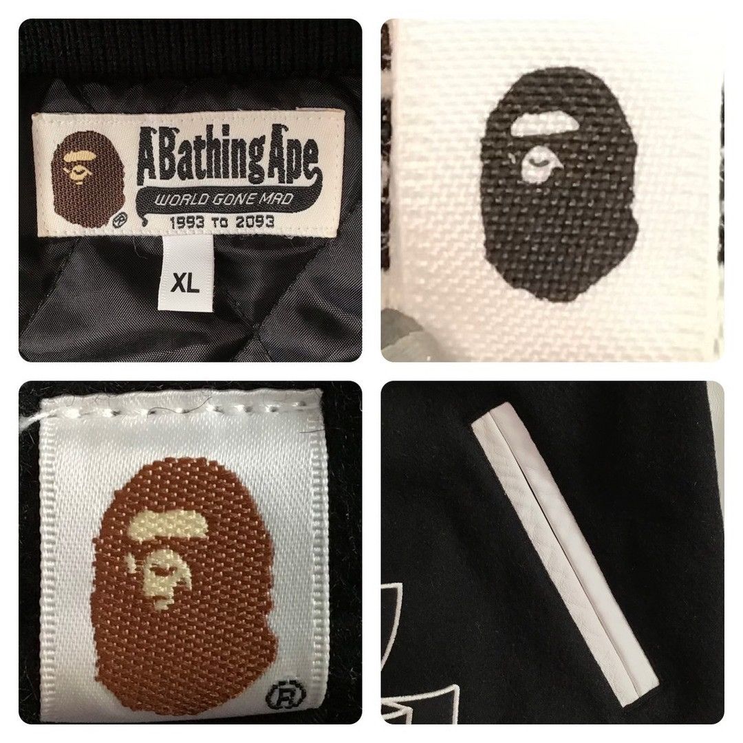 Bape Leather Sleeve Varsity Jacket BAPE STA LOGO a bathing ape Size US XL / EU 56 / 4 - 9 Thumbnail