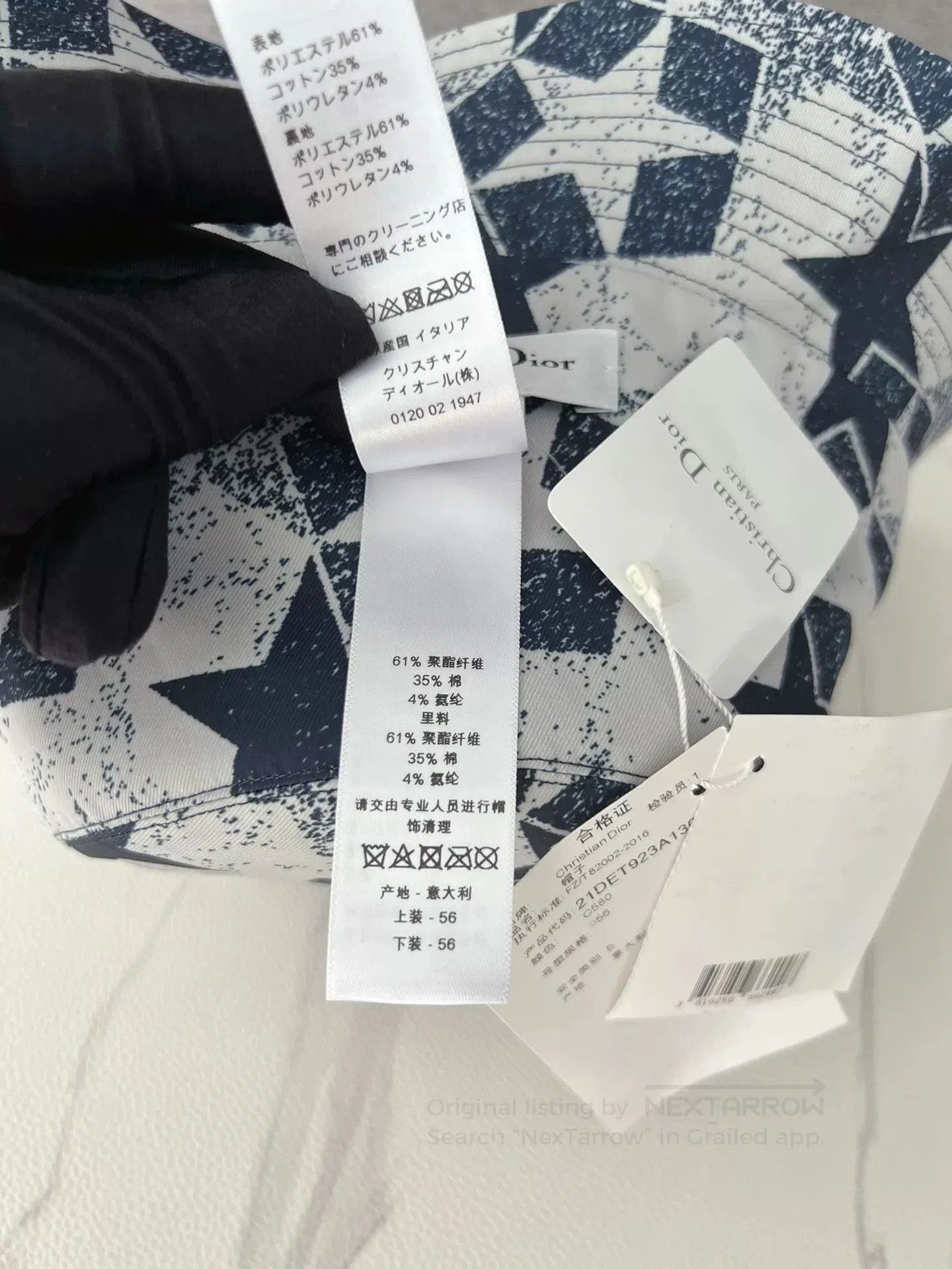 Dior Dior Reversible Bucket Hat Star Logo Navy. Size ONE SIZE - 5 Thumbnail