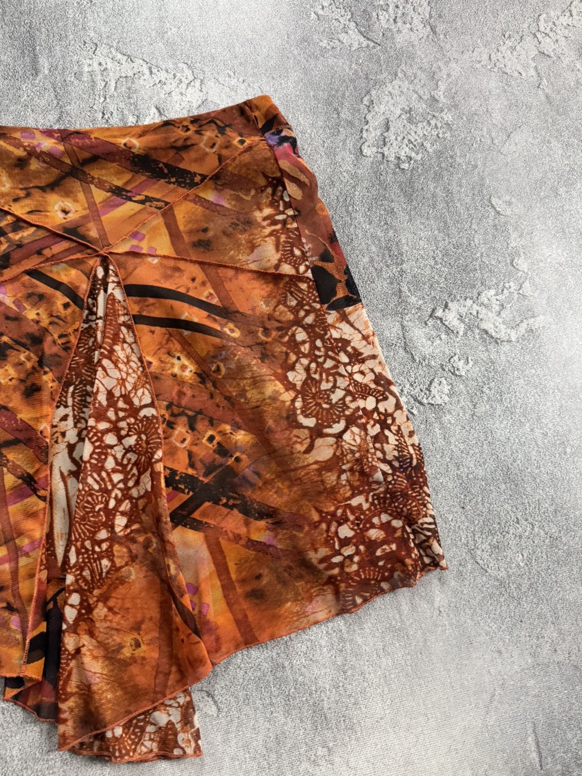 Jean Paul Gaultier Retro 90s skirt mini mesh all printed flowers 🌺 Avantgarde Size 26" / US 2 / IT 38 - 13 Thumbnail
