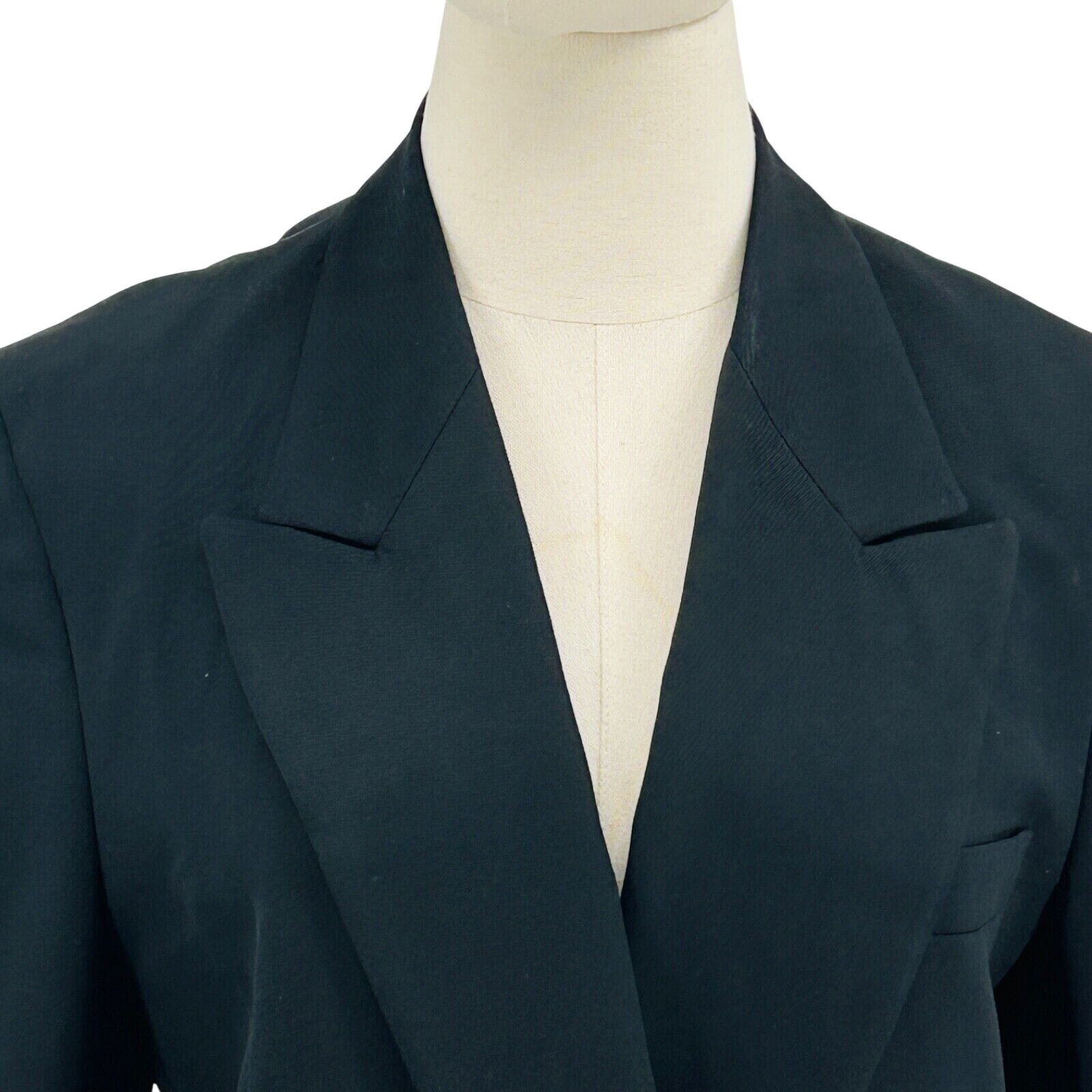 J. Peterman Vintage 90s J. Peterman Black 100% Wool Blazer Tuxedo Jacket Size M / US 6-8 / IT 42-44 - 2 Thumbnail