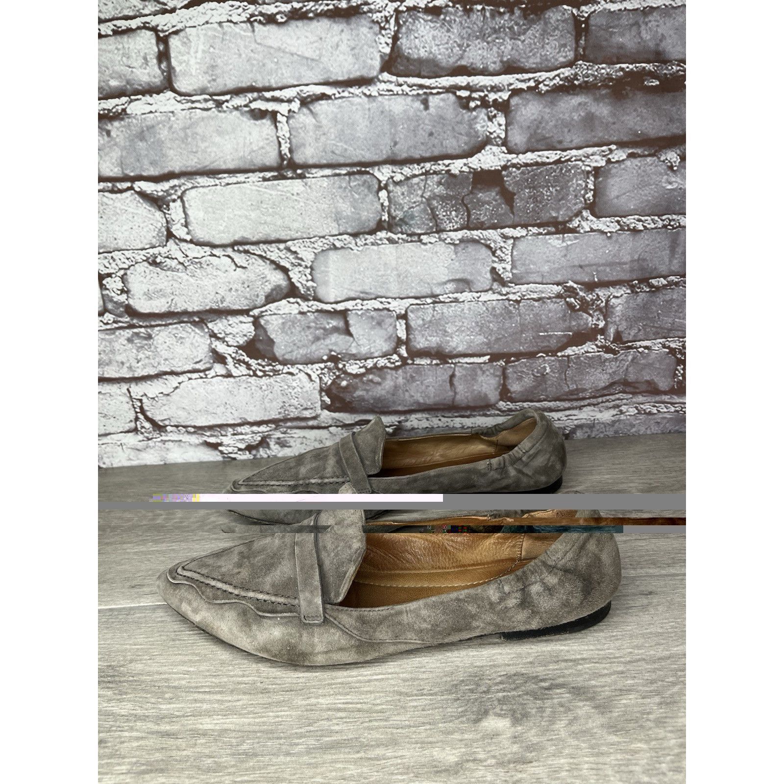 gomme Pomme D’or Gray Suede Leather Pointed Toe Ballet Flats Women Size US 7.5 / IT 37.5 - 1 Thumbnail