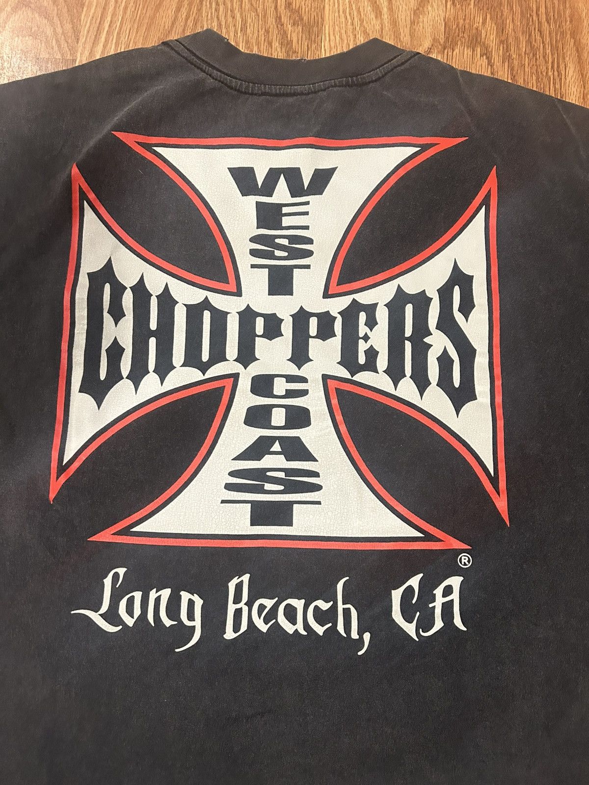 West Coast Choppers NEW Distressed West Coast Choppers Shirt Black Fade Mens L Size US L / EU 52-54 / 3 - 3 Thumbnail