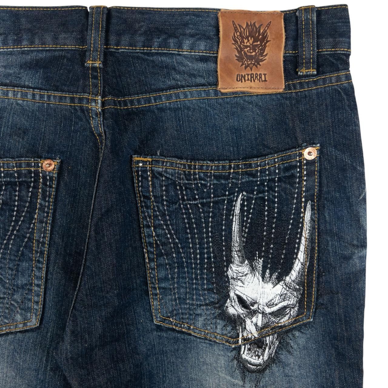 Vintage Oniarai Embroidered Monster Japanese Denim Jeans W35