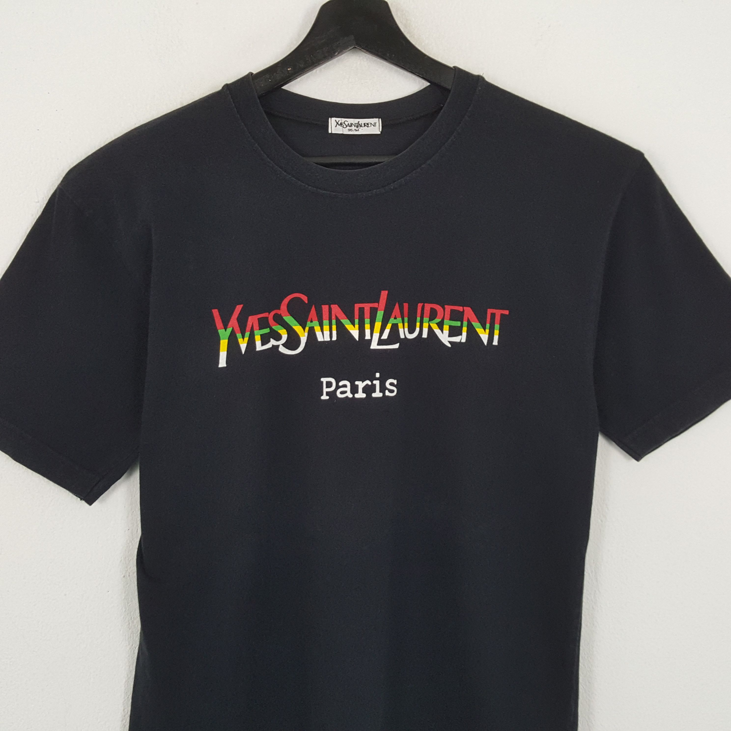 Vintage × Yves Saint Laurent YVES SAINT LAURENT Paris Center Spellout Design Tshirt Size US M / EU 48-50 / 2 - 2 Thumbnail