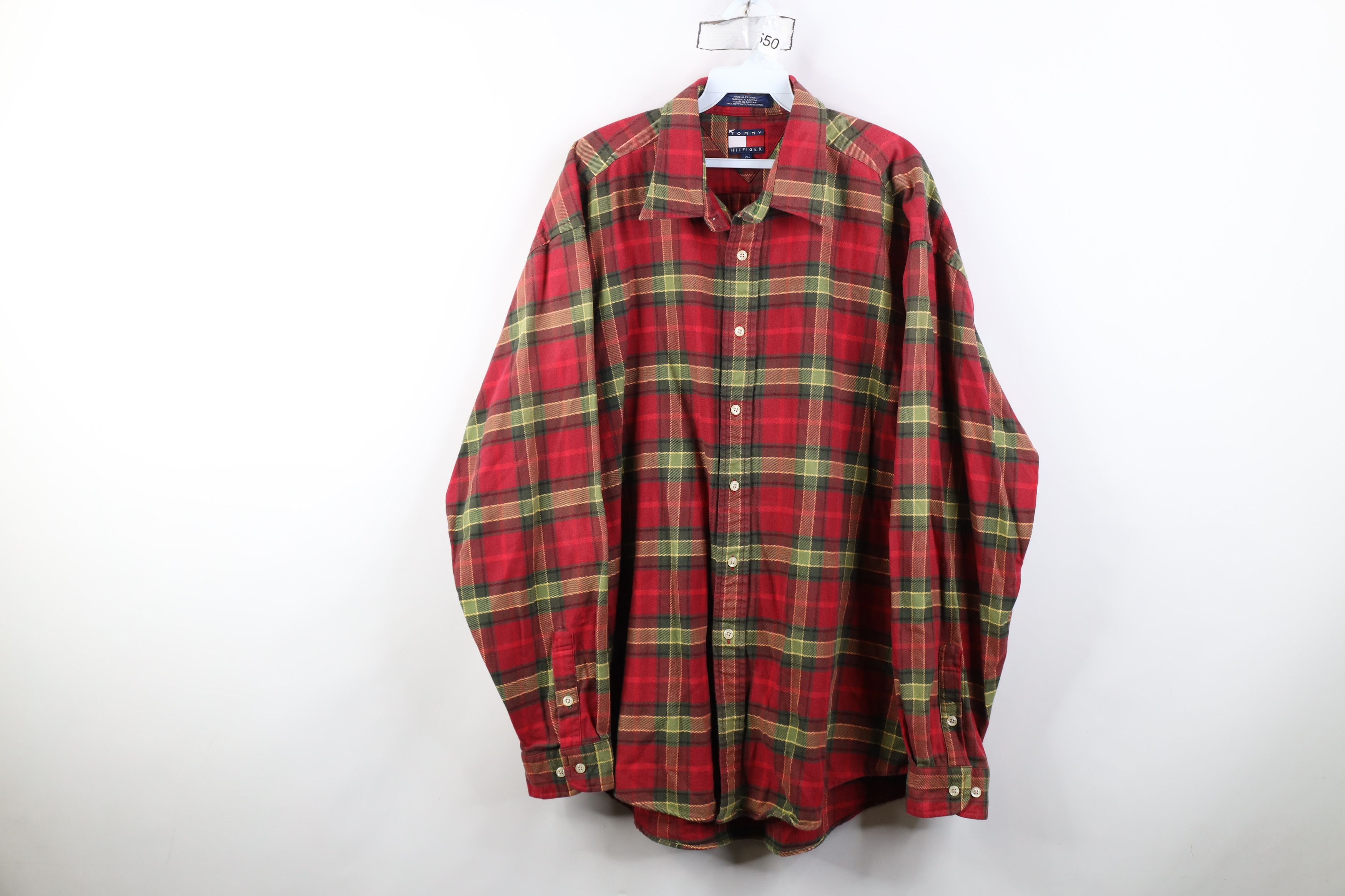Tommy Hilfiger Vintage 90s Tommy Hilfiger Heavyweight Button Shirt Plaid Size US XL / EU 56 / 4 - 1 Thumbnail