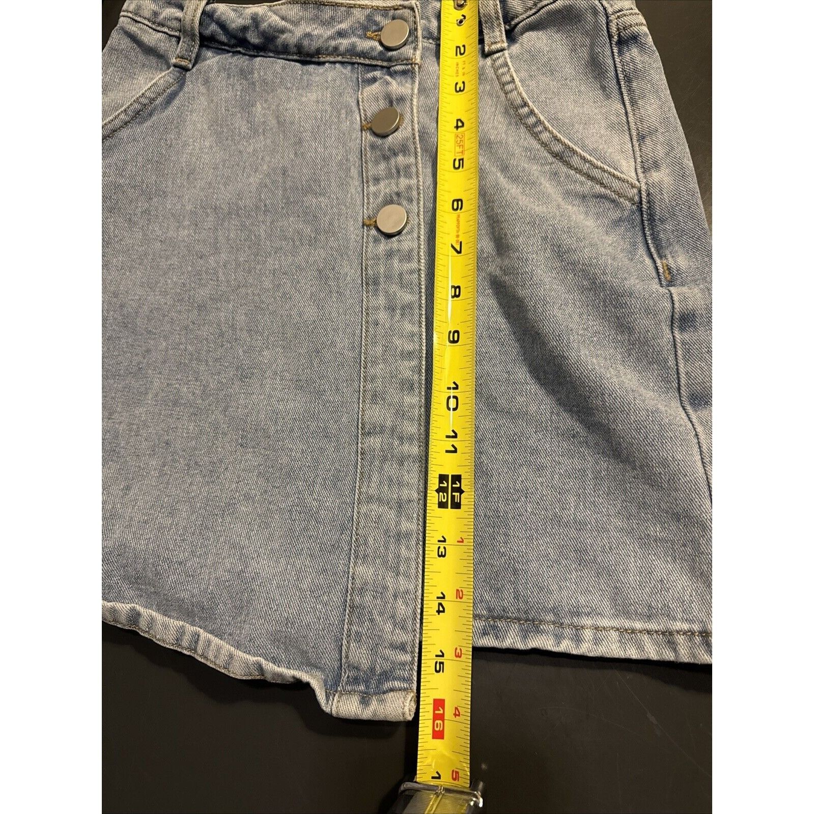 Other Tonlion Asian Mini Skirt Womens Blue Denim Jean A Line Pocke Size 27" / US 4 / IT 40 - 6 Thumbnail