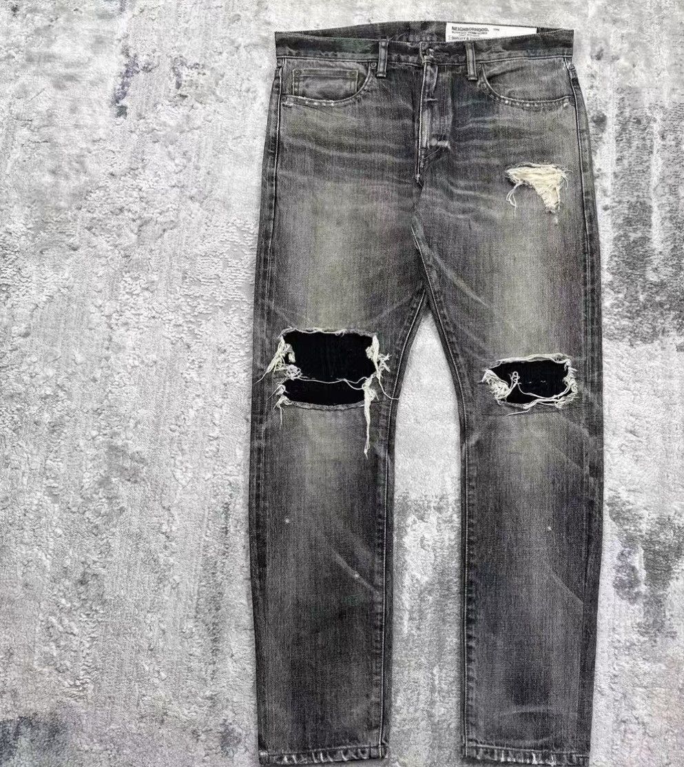 Neighborhood Neighborhood 18AW Cut & Patch Distressed Denim Jeans J16 Size US 34 / EU 50 - 1 Thumbnail