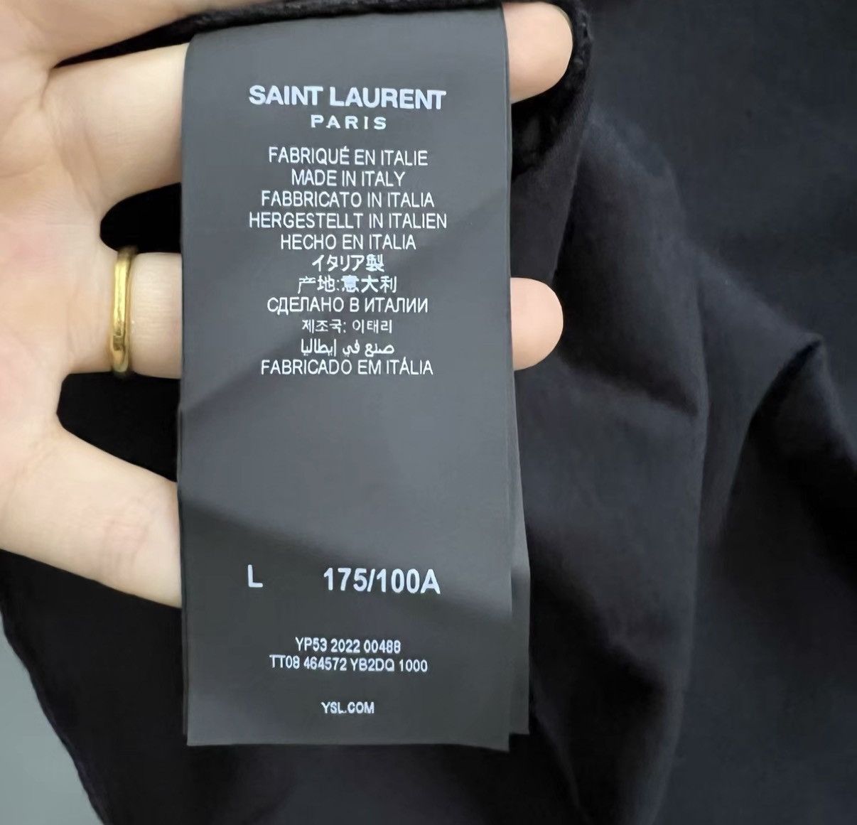 Saint Laurent Paris Saint Laurent SLP Black Printed Mini Logo Short Sleeve J41 Size L / US 10 / IT 46 - 3 Thumbnail