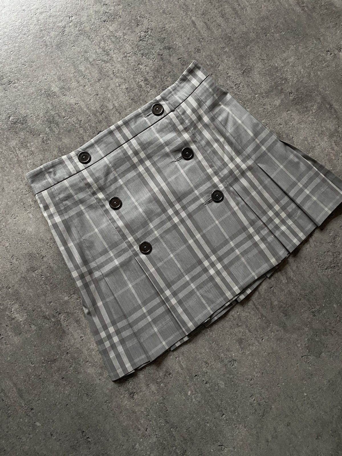 Burberry Burberry Brit Mini Pleated Skirt - Grey Check Size 29" - 2 Thumbnail