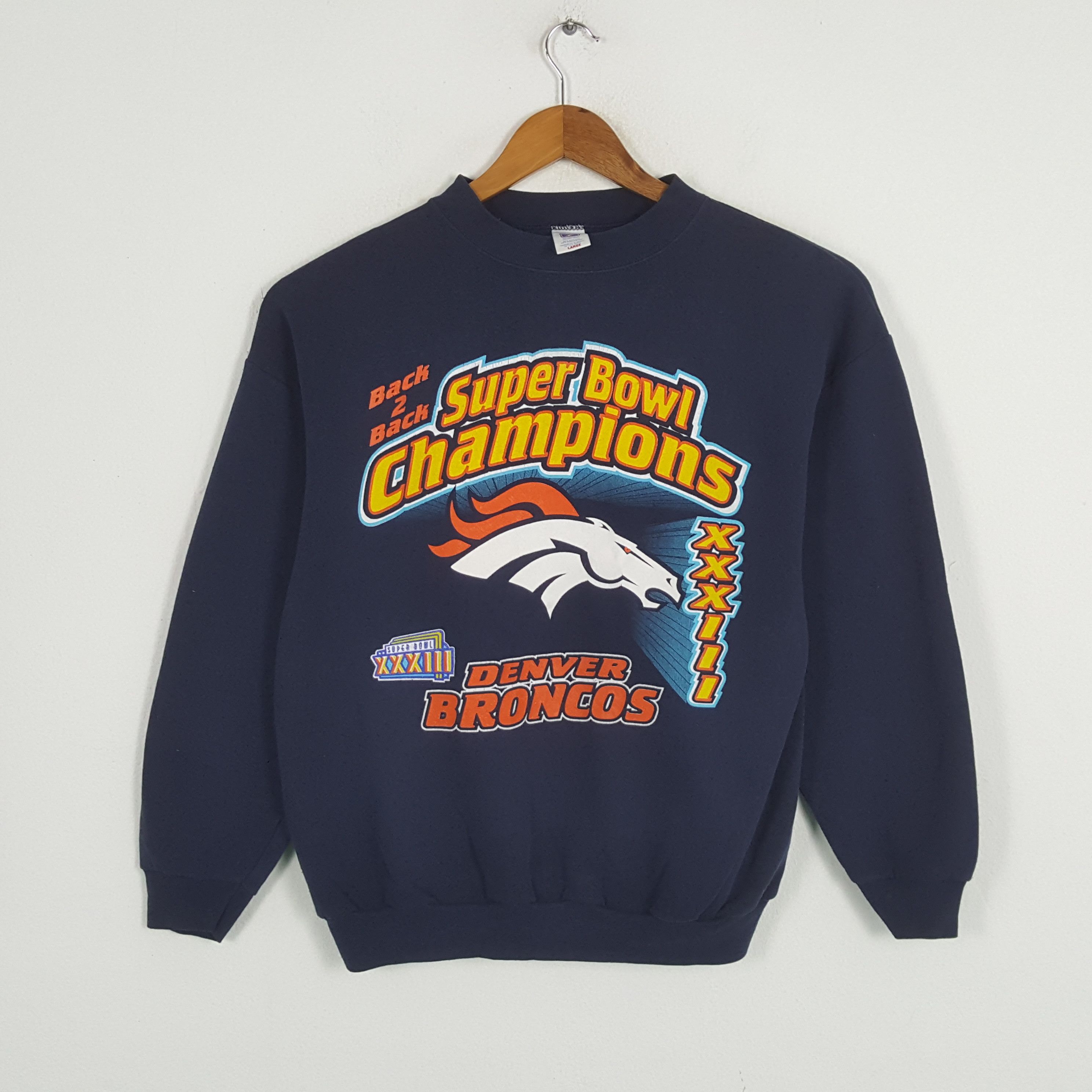 NFL × Vintage Vintage 90's BRONCOS DENVER SUPERBOWLS NFL Team Swetahisrts Size US L / EU 52-54 / 3 - 1 Thumbnail