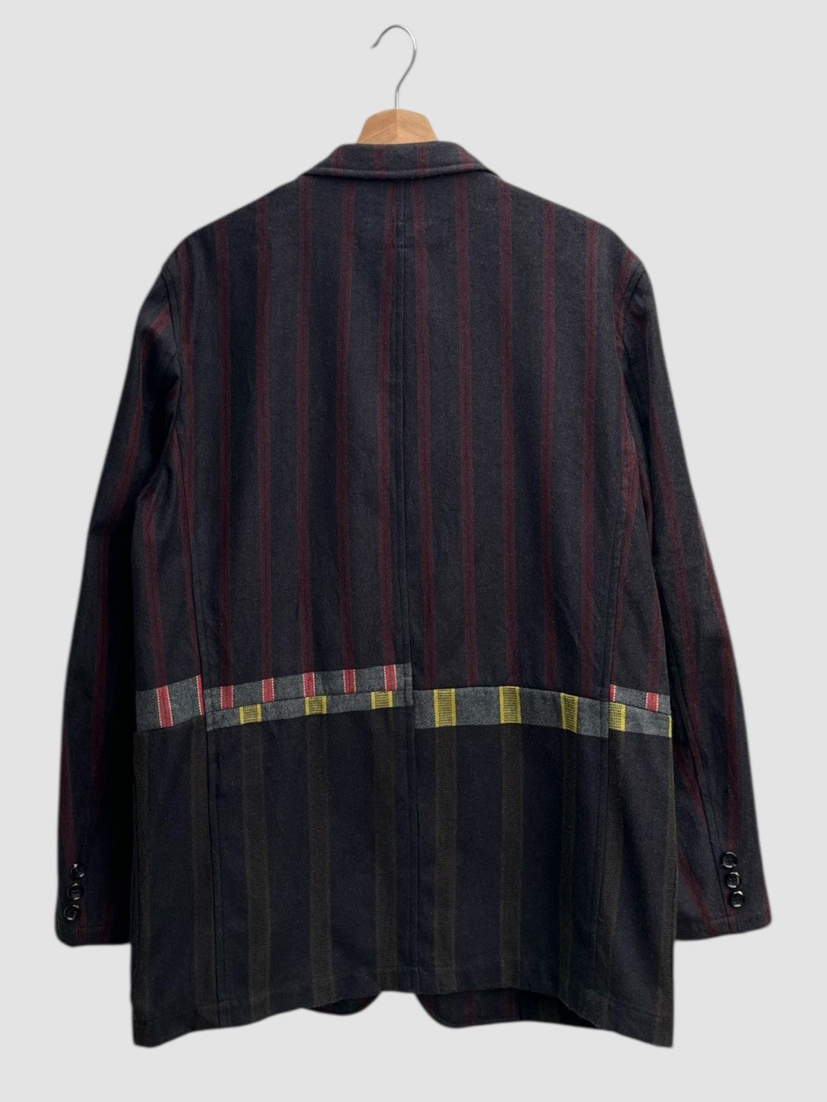 Comme des Garcons Homme Archive AW01 CdG Homme Deconstructed Patchwork Stripe Jacket Size US M / EU 48-50 / 2 - 3 Thumbnail