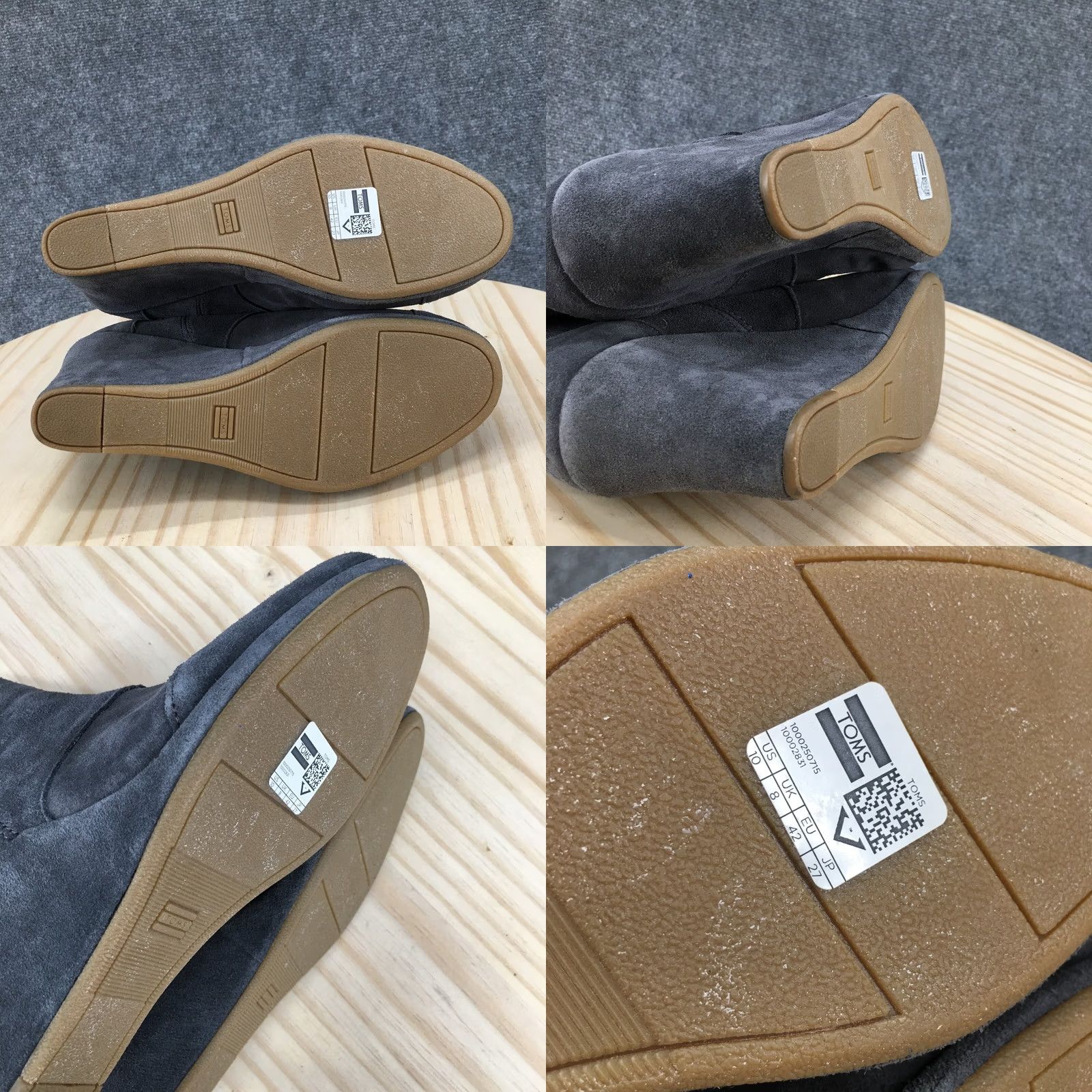 Toms Toms Boots Womens 10 Gray Desert Lace Up Wedge Ankle Bootie Suede Casual 300515 Size US 10 / IT 40 - 9 Thumbnail