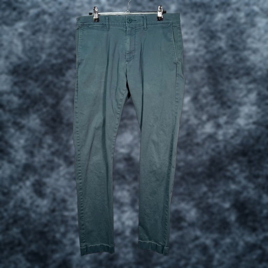 J.Crew J.CREW 484 Slim Fit Green Chino Pants Cotton Blend Mens 29 x 29 Straight Front Slimming Casual Vintage No Size US 29 - 1 Thumbnail