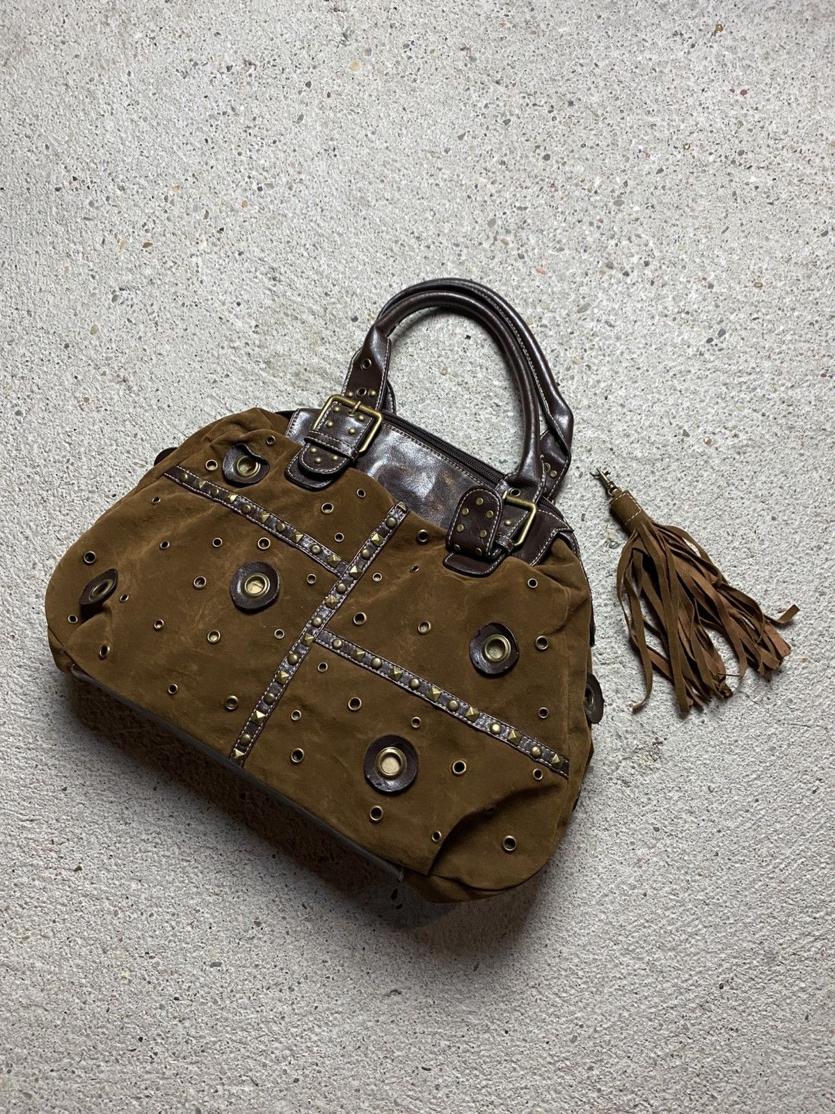 Vintage Vintage suede handbag shoulder bag y2k archive avant garde Size ONE SIZE - 2 Thumbnail