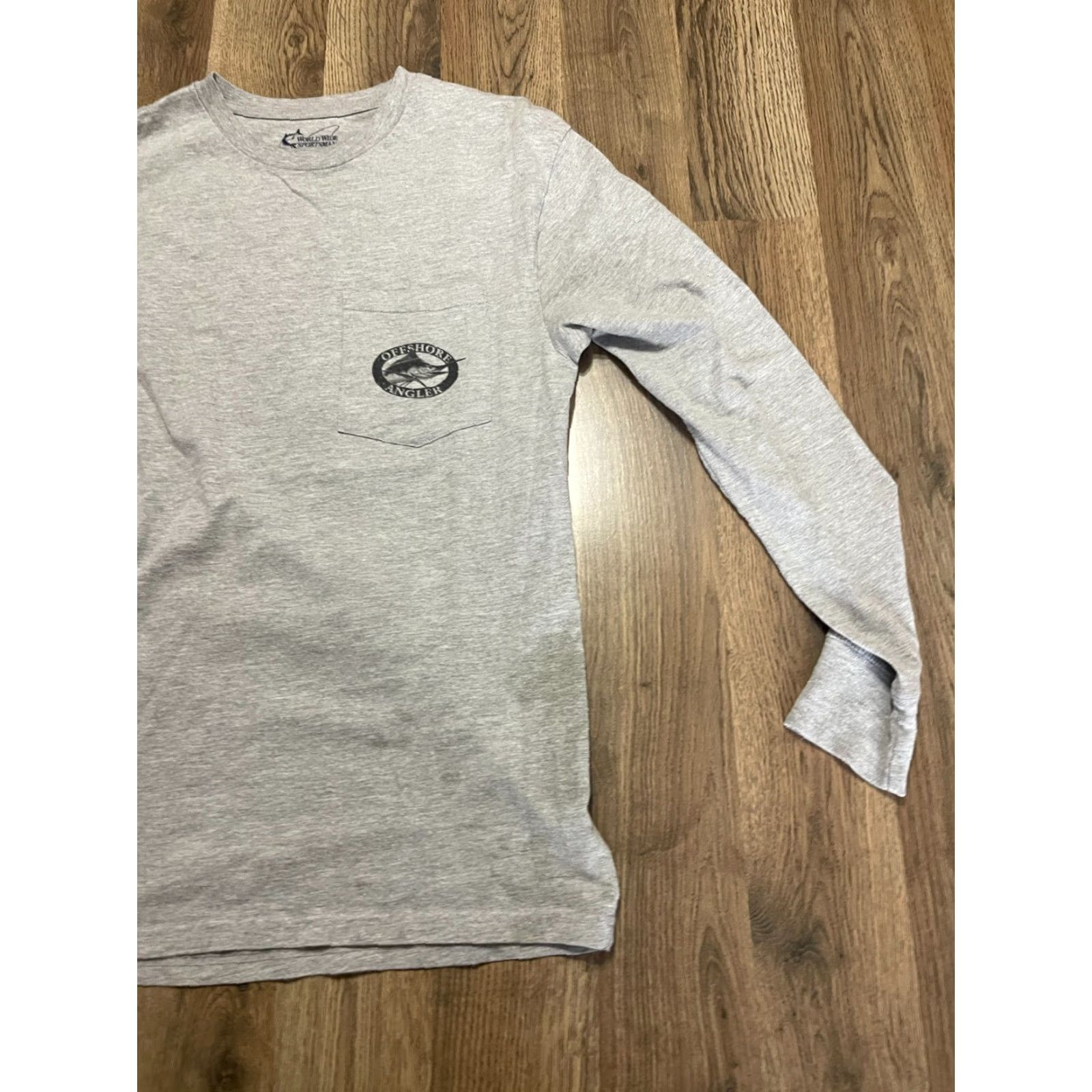 Vintage VINTAGE World Wide Shirt Men's Small Gray Long Sleeve Pocket Offshore Angler Mens Size US S / EU 44-46 / 1 - 4 Thumbnail