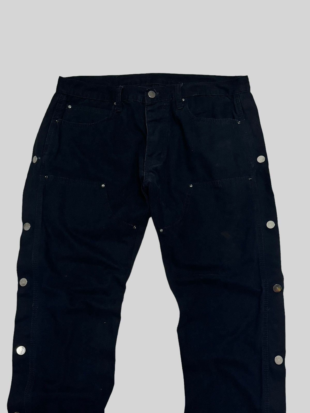 Hysteric Glamour × Japanese Brand Vintage MNML Double Knee Side Button Zipper Bondage Denim Size US 33 - 6 Thumbnail