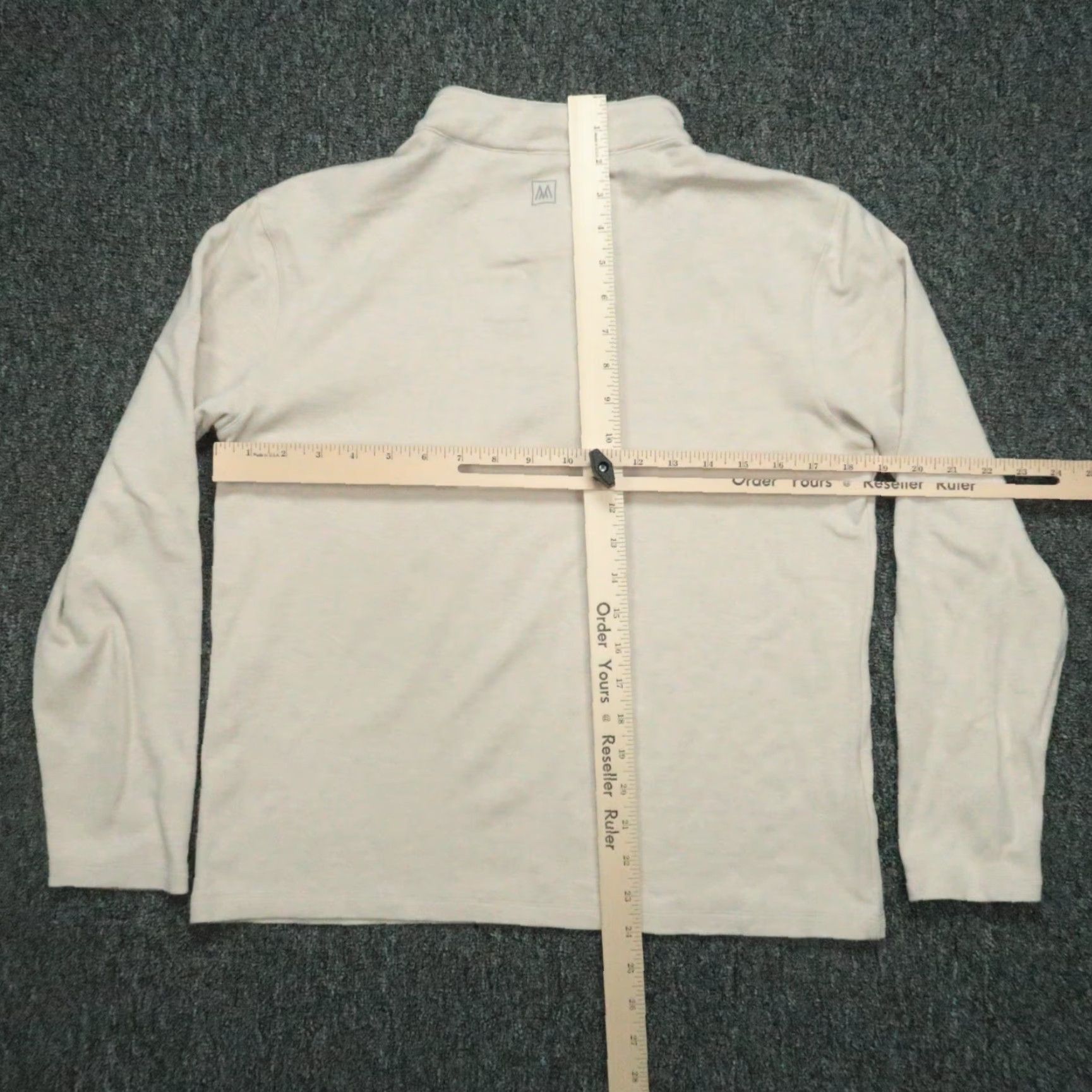 Mizzen+Main Mizzen+Main Sweater Mens Small Beige Tan 1/4 Zip Pullover Mock Neck Long Sleeve Size US S / EU 44-46 / 1 - 4 Thumbnail