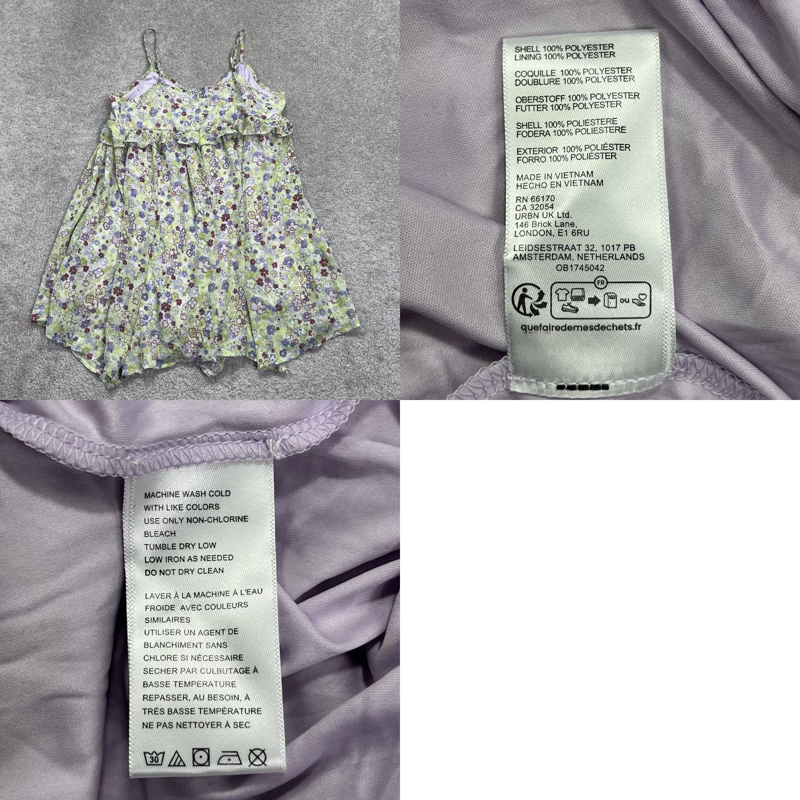 Urban Outfitters Urban Outfitters Romper Women Large Green Purple Floral Lined Short Festival NWT Zip Back Bohemian Spring Summer Size 36" / US 14 / IT 50 - 10 Thumbnail