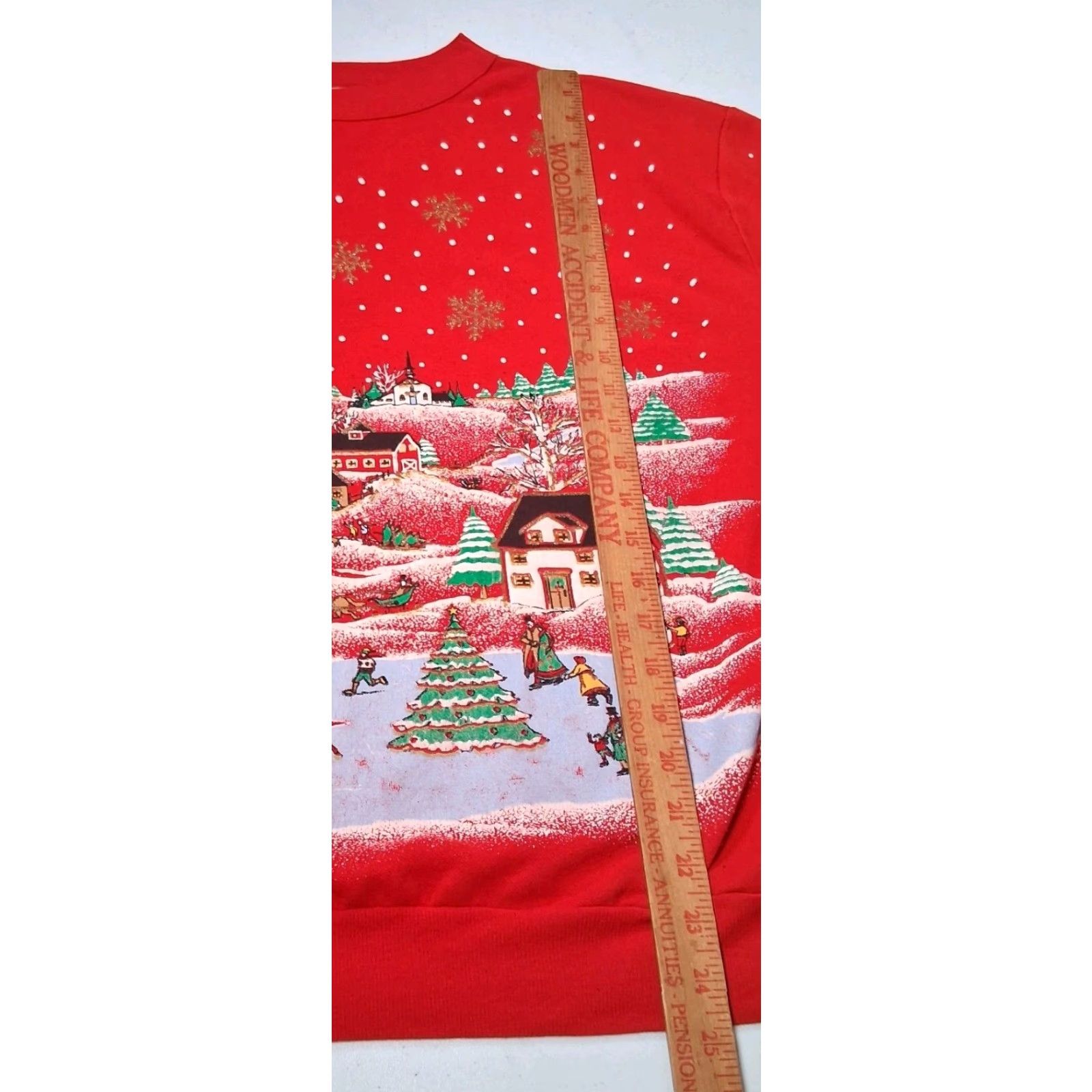 Vintage VINTAGE Holiday Time Sweatshirt Women L Red Christmas Ice Skate Glitter Graphic Cozy Pullover Size L / US 10 / IT 46 - 7 Thumbnail
