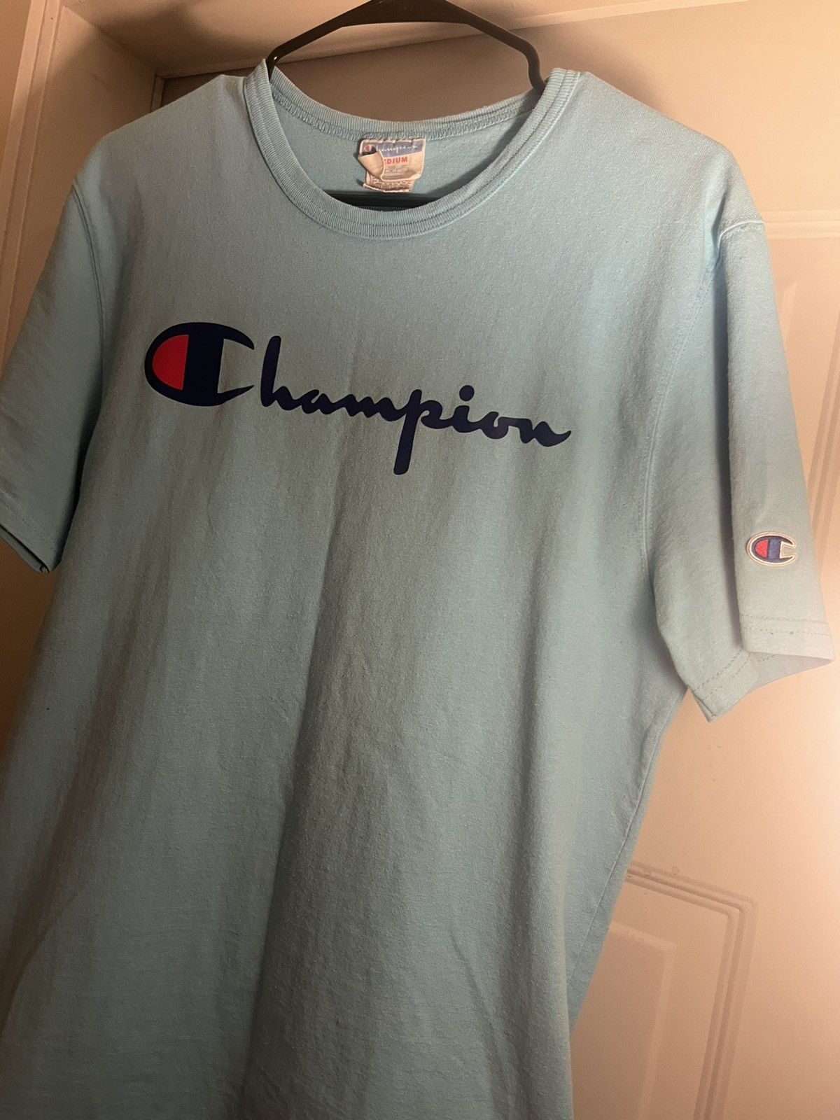 Champion × Vintage Champion Men’s T-Shirt Blue Logo Graphic Tee Size Medium Size US M / EU 48-50 / 2 - 4 Thumbnail