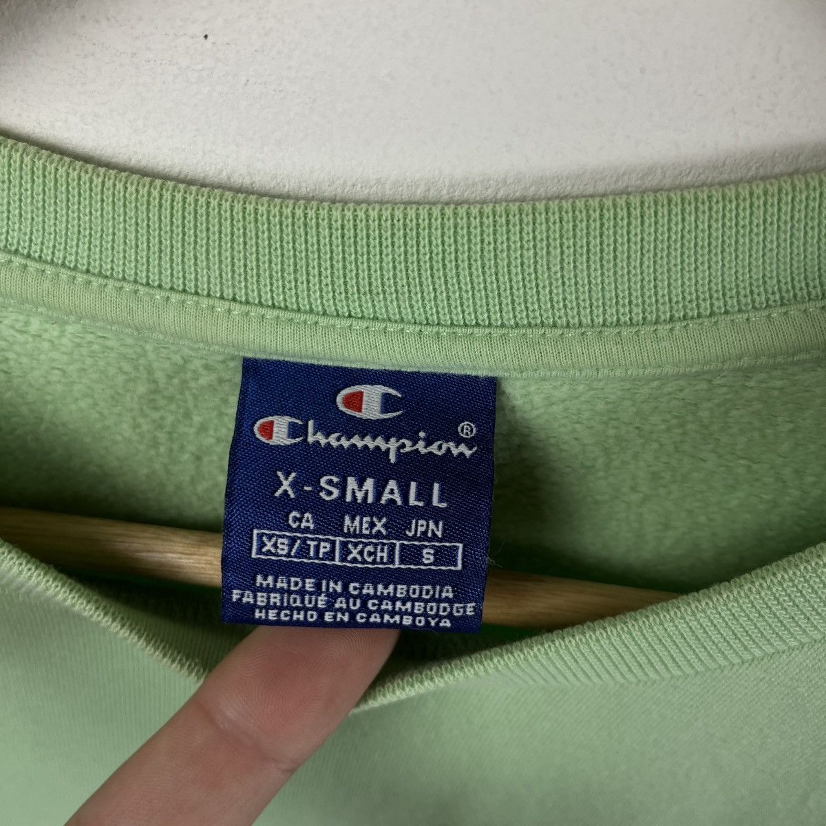 Champion Champion Sweatshirt Mint Big Logo USA Vintage 90s Rap Sport Size US S / EU 44-46 / 1 - 5 Thumbnail