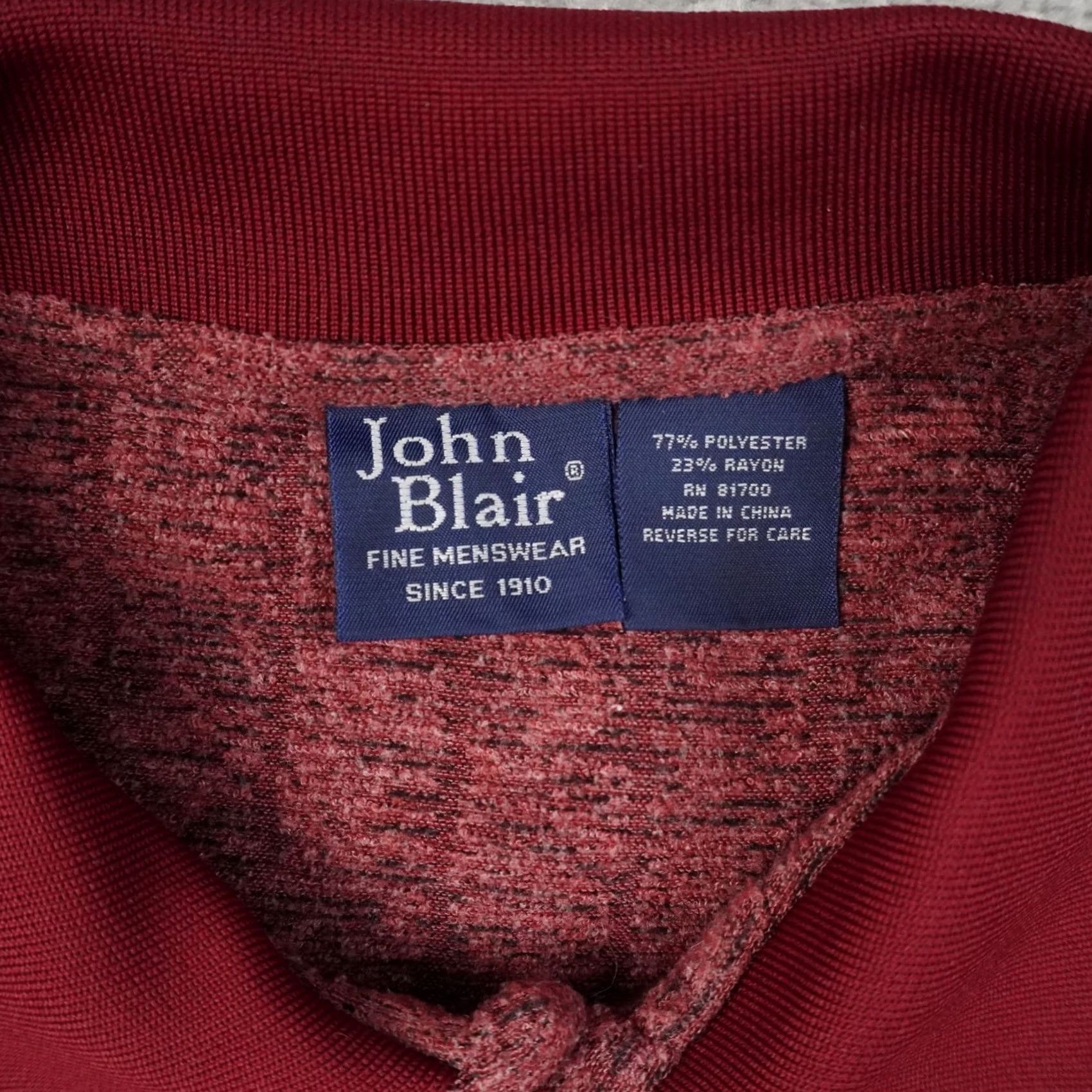 Blair VINTAGE John Blair Shirt Mens Large Retrob Burgundy Collared Button-Up Geometric Long Sleeve Casual Seasonal Clothing Size US L / EU 52-54 / 3 - 5 Thumbnail