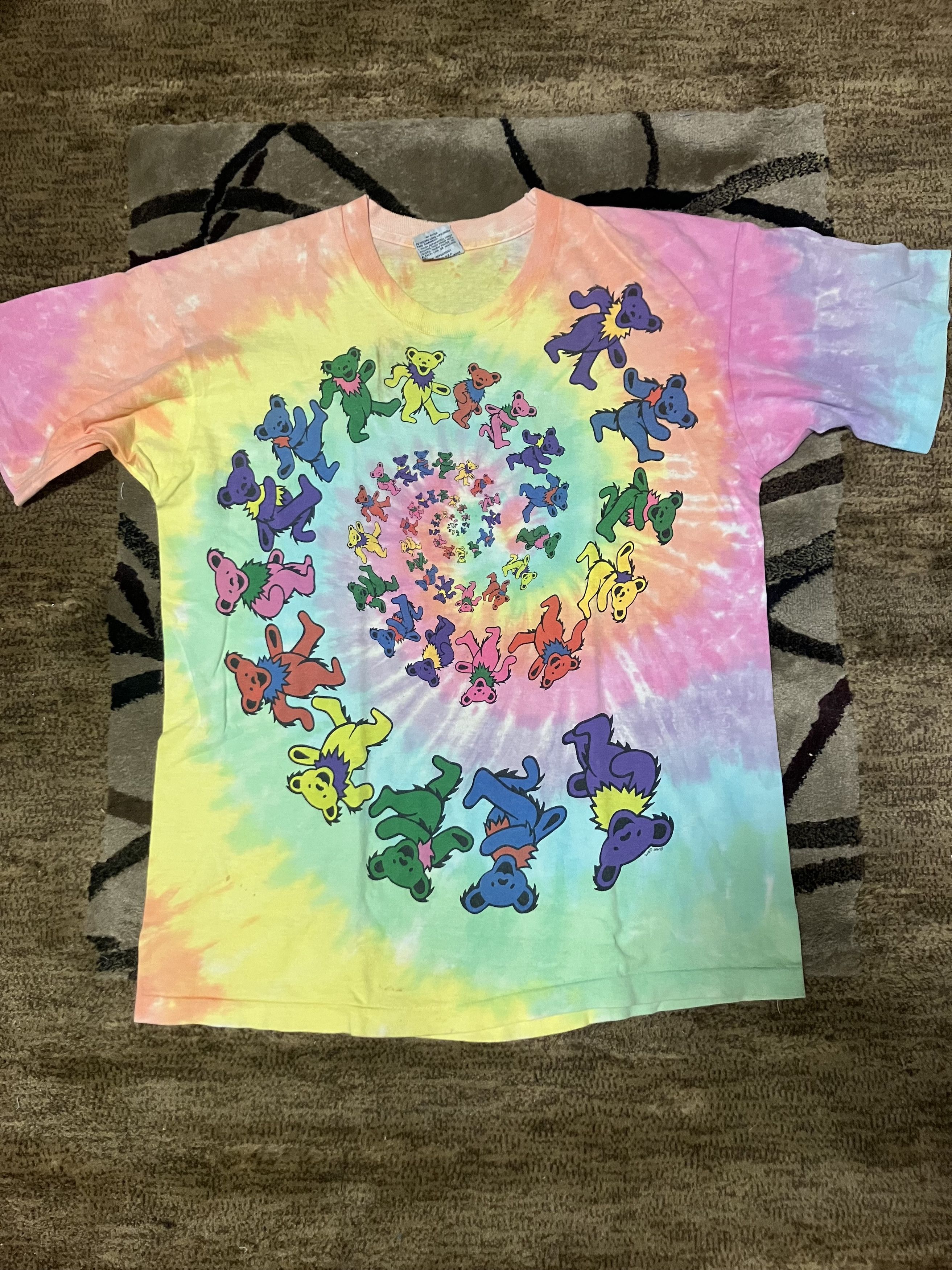 Vintage 1989 Grateful Dead Tie-Dye Bear Swirl